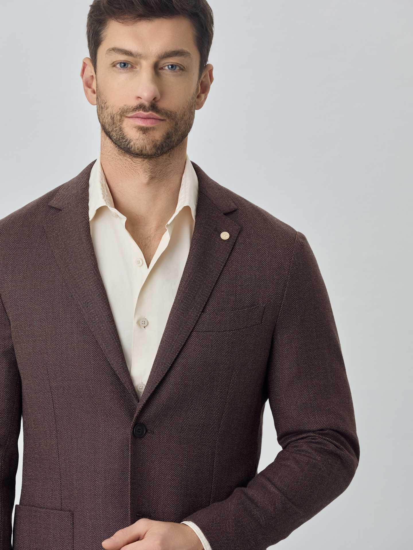 Blazer bi-stretch em tecido espinha da edição Luxeleisure - Image 3