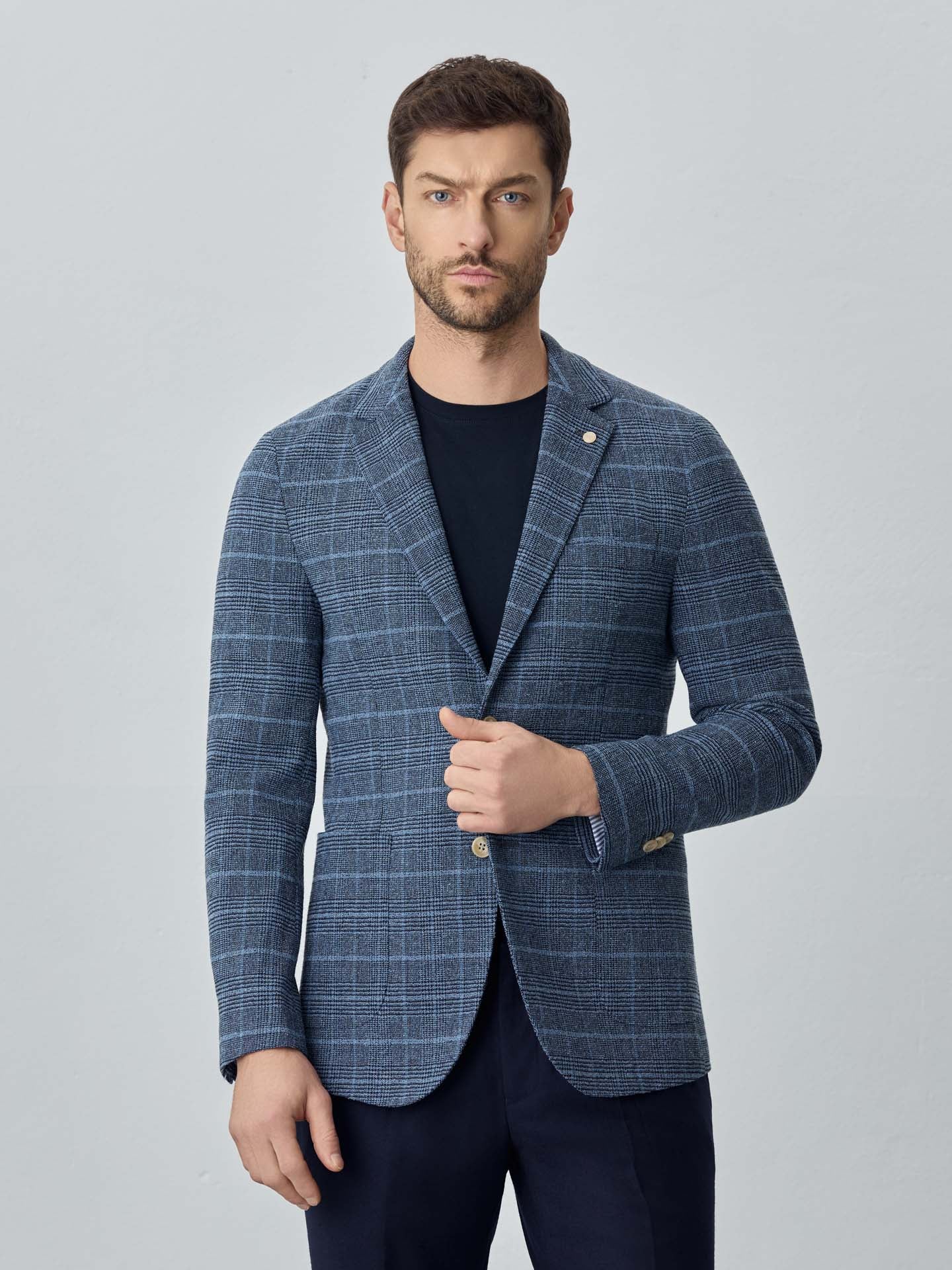 Blazer confortável xadrez da edição Luxeleisure