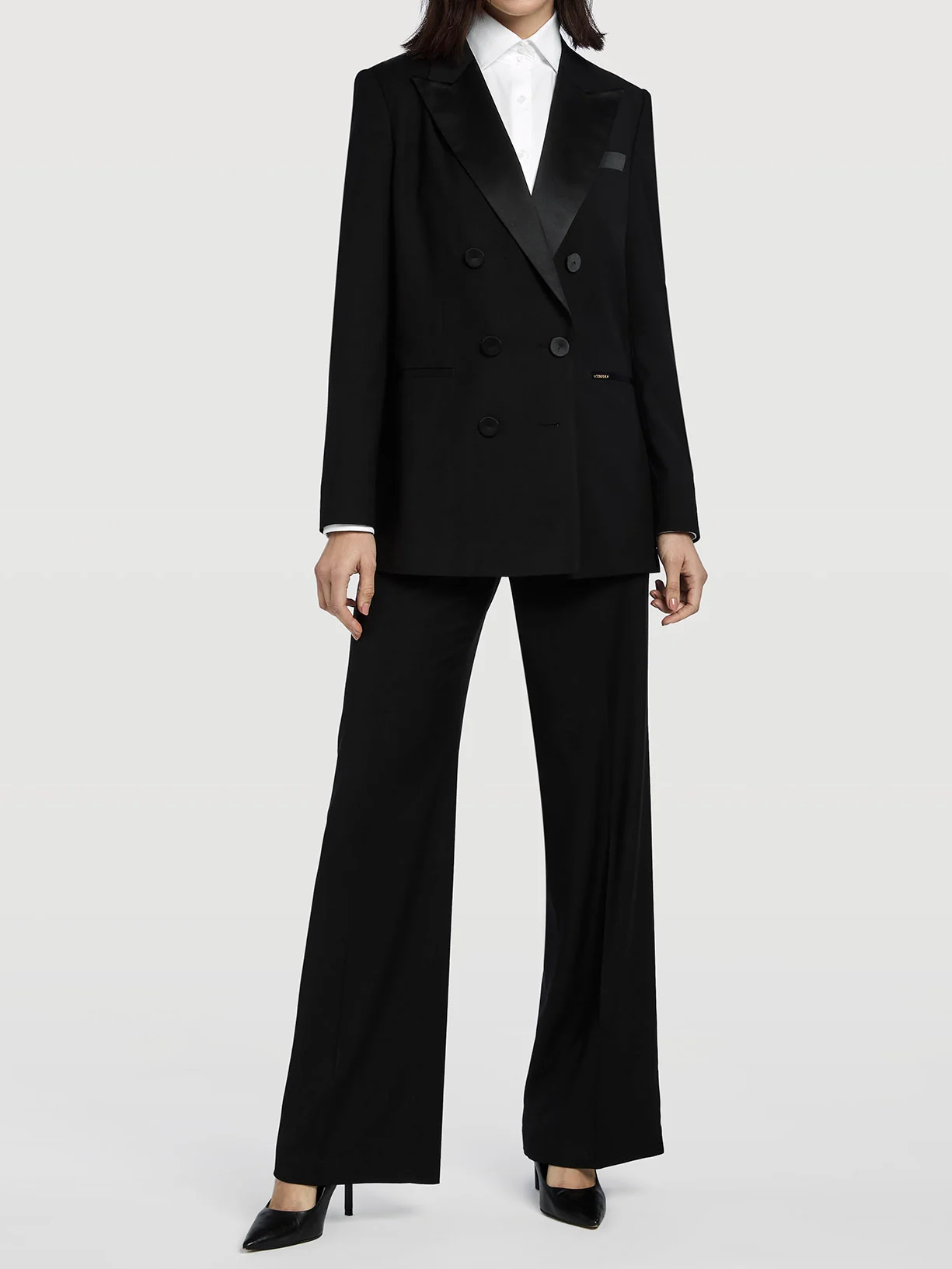 Blazer de smoking preto regular fit - Image 4