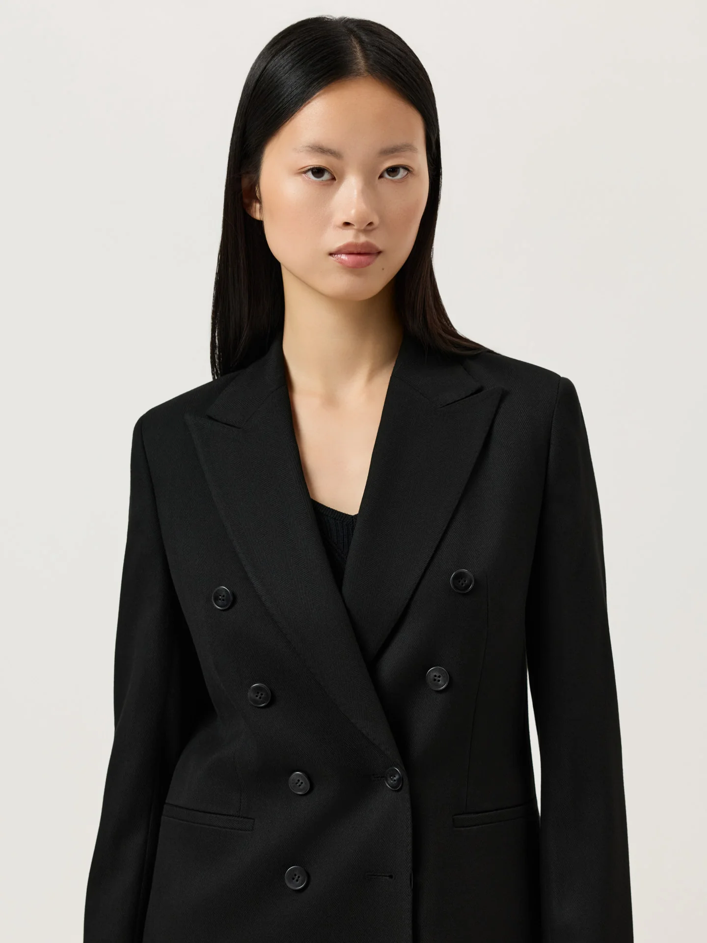 Blazer de Trespasse em Mistura de Rayon com Padrão Espinha - Image 2