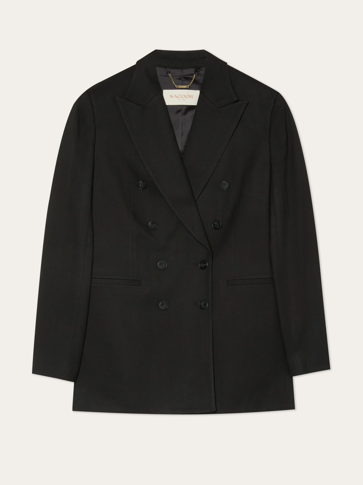 Blazer de Trespasse em Mistura de Rayon com Padrão Espinha - Image 5