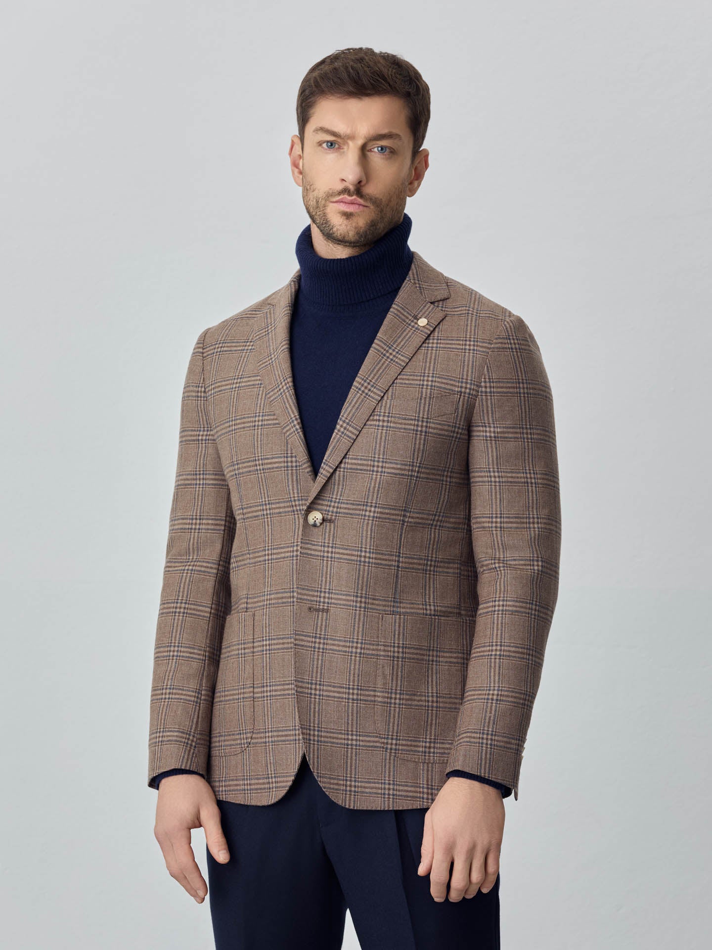 Blazer desestruturado em tecido príncipe de gales da edição Luxeleisure - Image 3