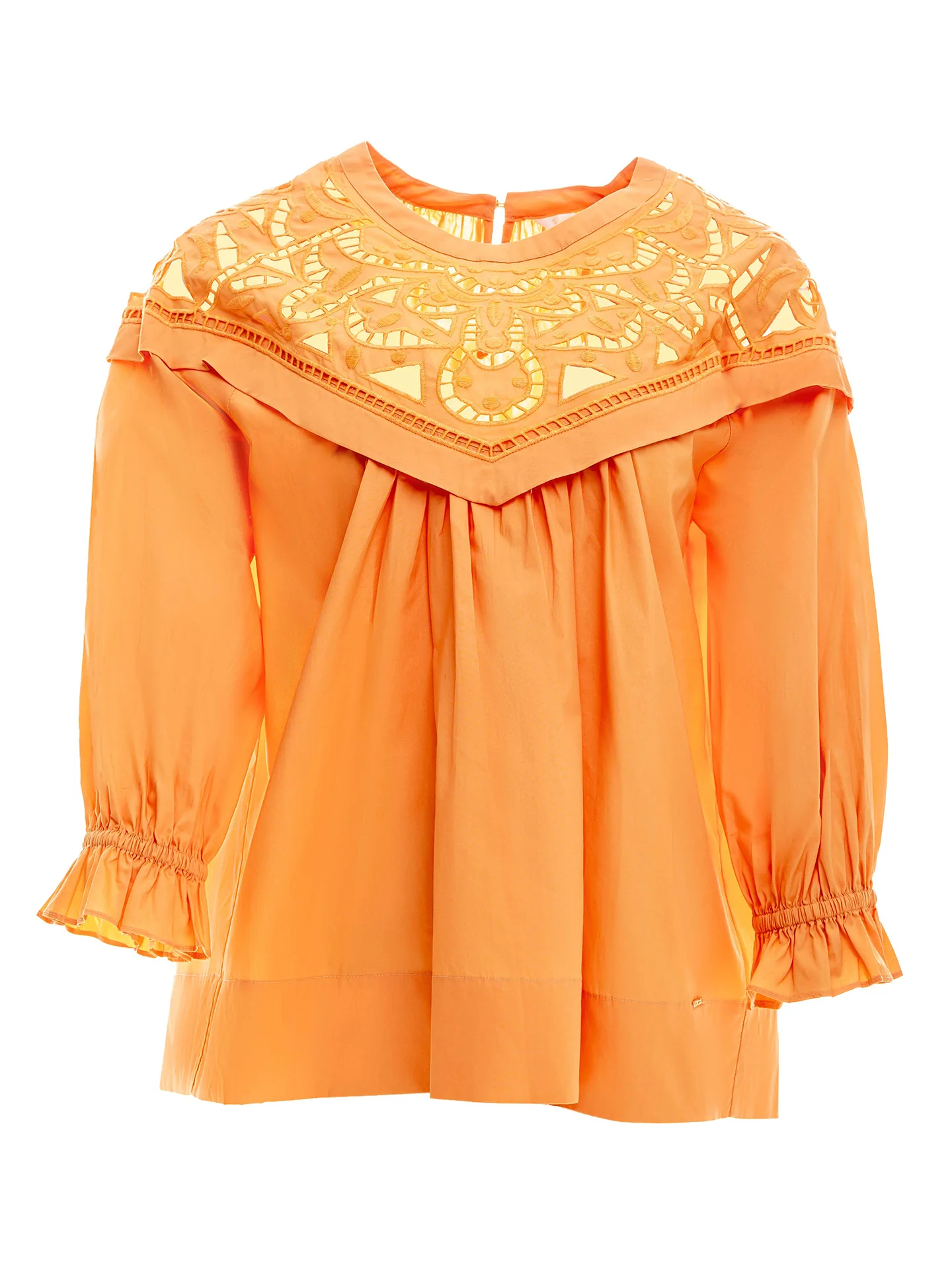 Blusa Em Popeline De Algodão Orgânico Com Bordado Inglês - Image 6