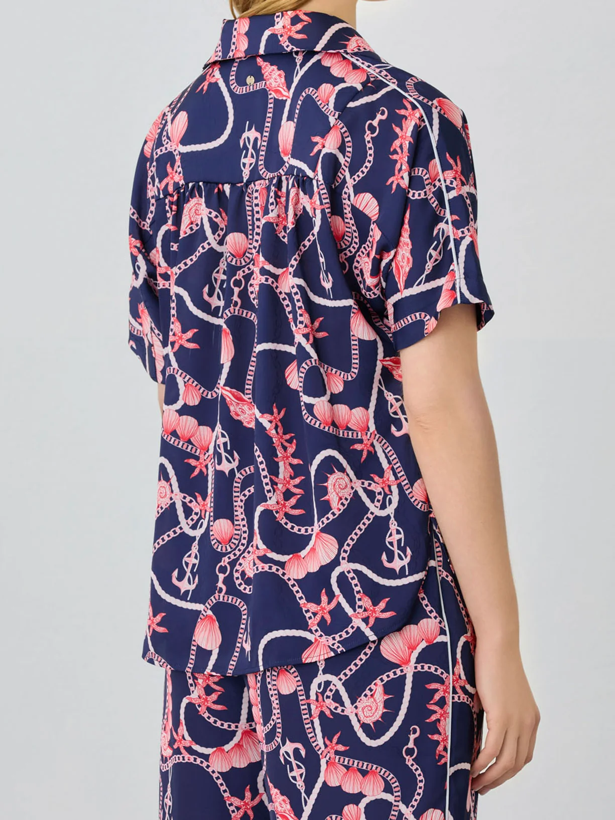 Blusa Loose Fit Em Cetim Com Estampa Náutica - Image 3