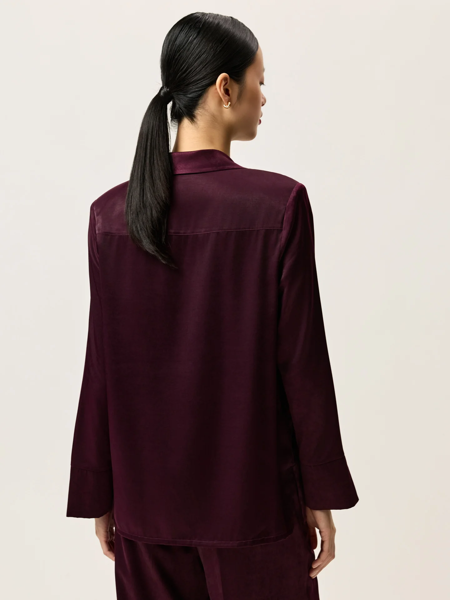 Blusa Loose Fit em Mistura de Rayon com Colarinho Tailored - Image 4
