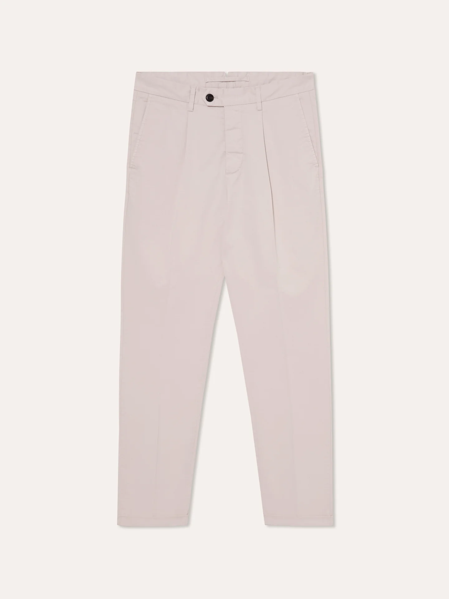 Calças casuais com pregas slim fit em sarja garment dye - Image 8