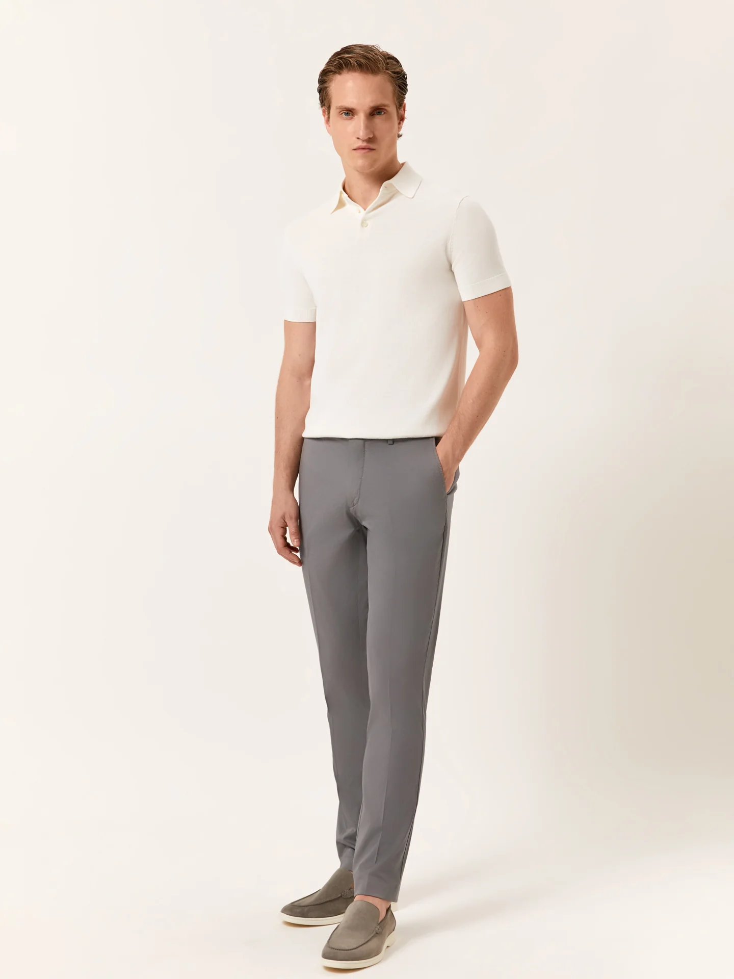 Calças casuais de sarja slim fit garment dye - Image 6