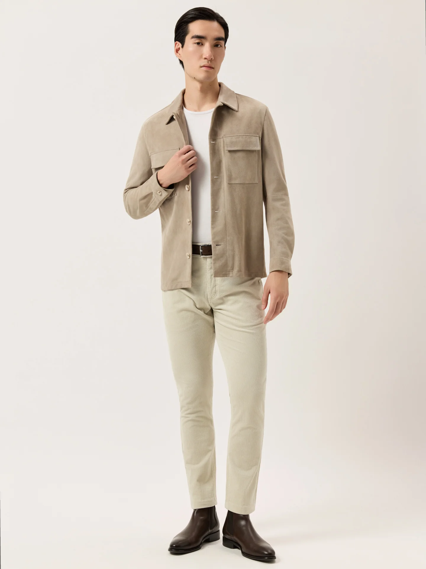 Calças Chino Slim Fit em Bombazine com Mistura de Algodão e Modal