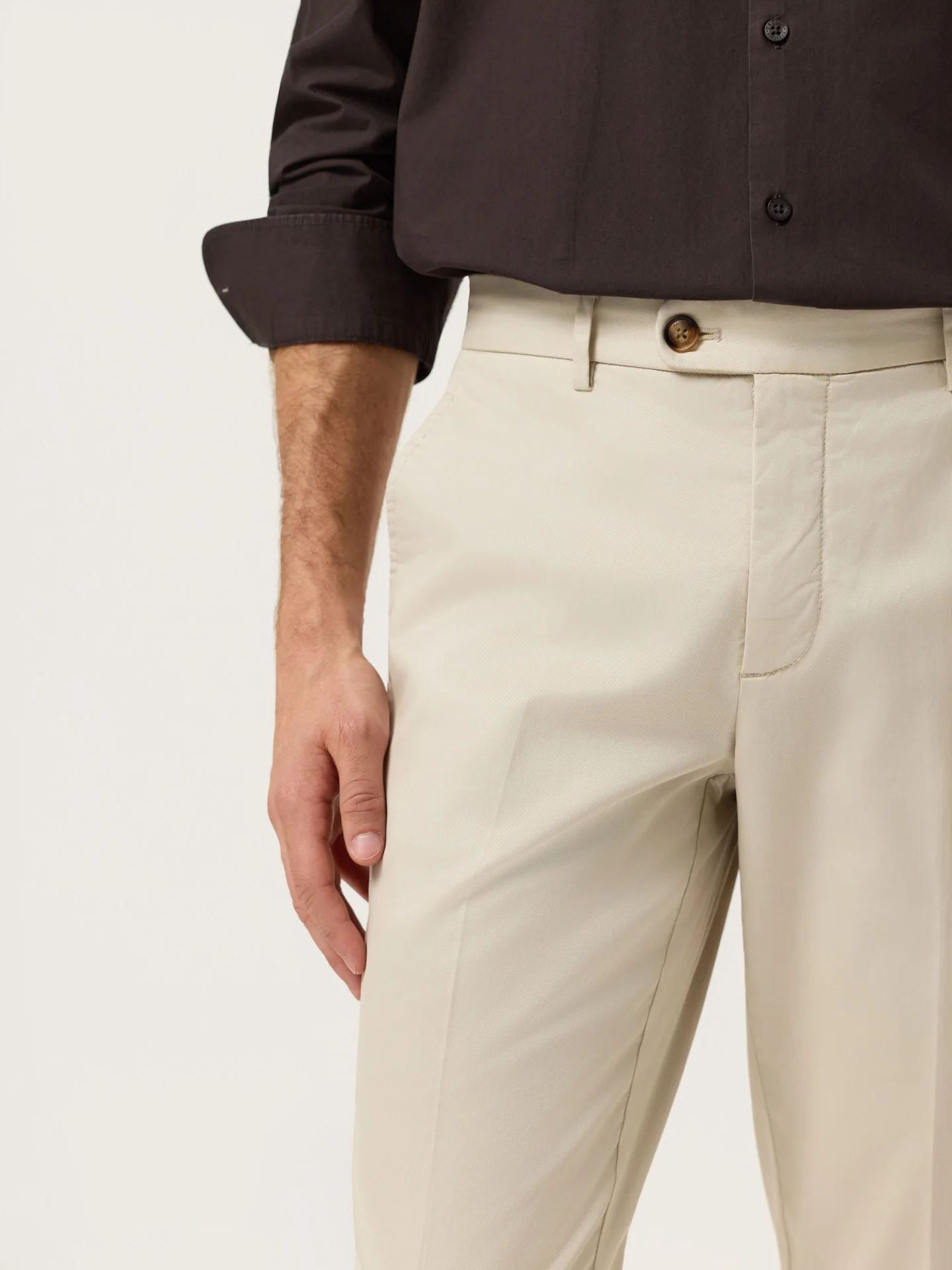 Calças Chino Slim fit em Sarja com Toque de Caxemira e Mistura de Tencel - Image 18