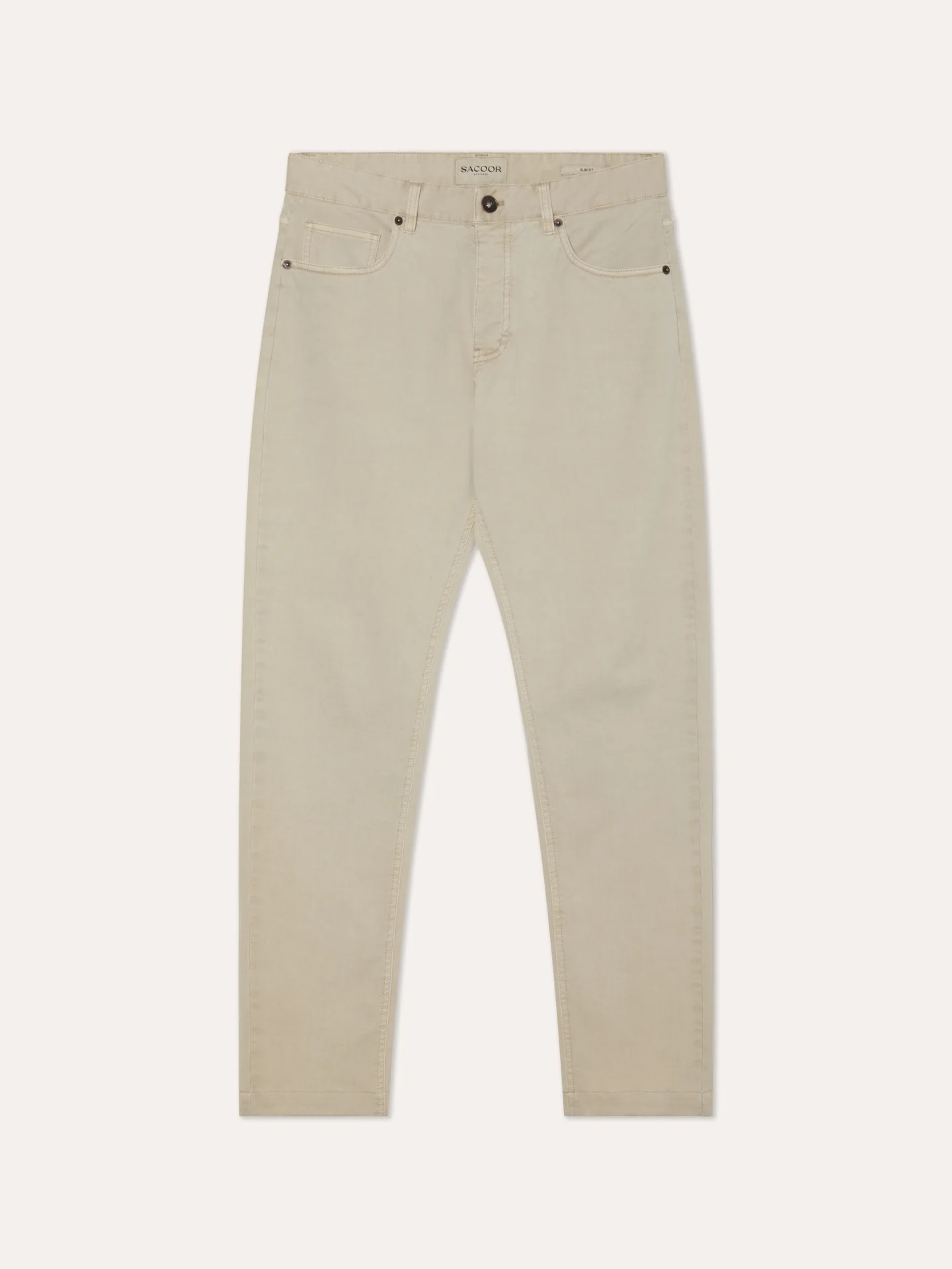 Calças Slim Fit em Denim de algodão e Tencel Garment Dye - Image 13