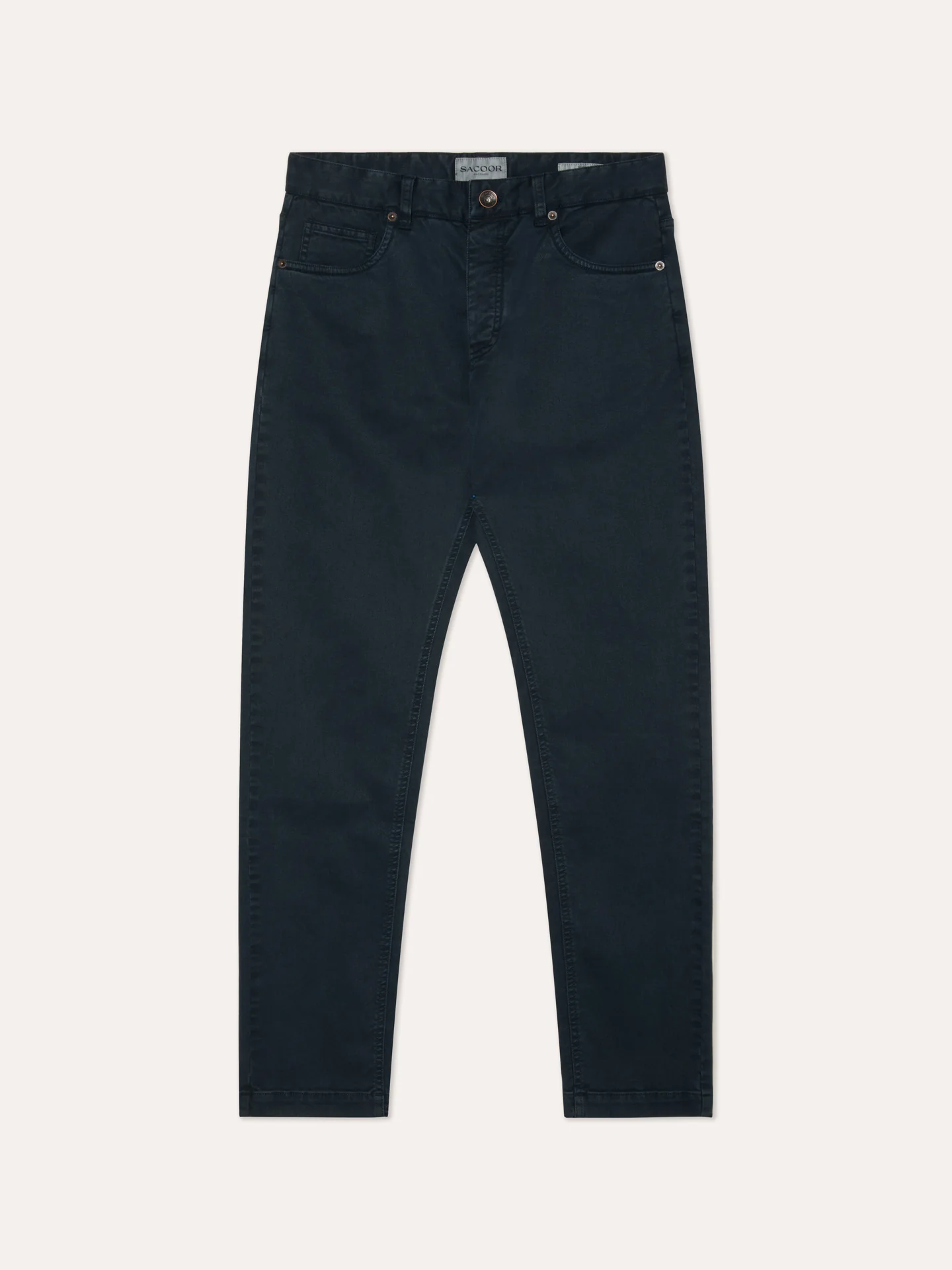 Calças Slim Fit em Denim de algodão e Tencel Garment Dye - Image 5
