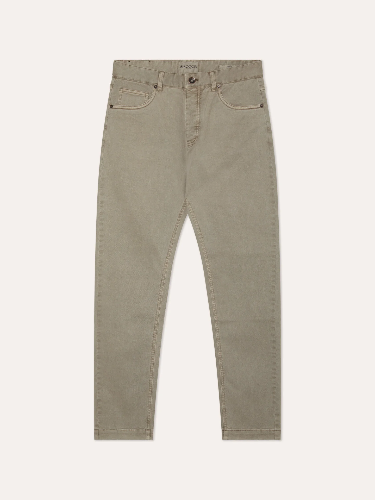 Calças Slim Fit em Denim de algodão e Tencel Garment Dye - Image 8
