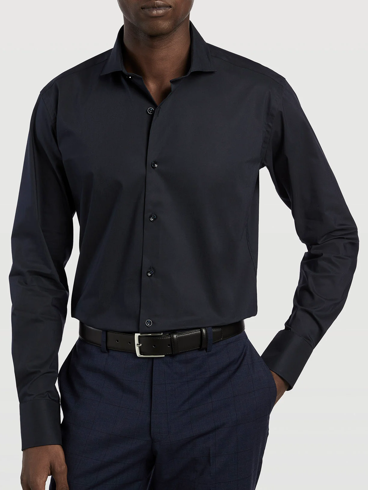 Camisa comfort business slim fit em popeline lisa - Image 5