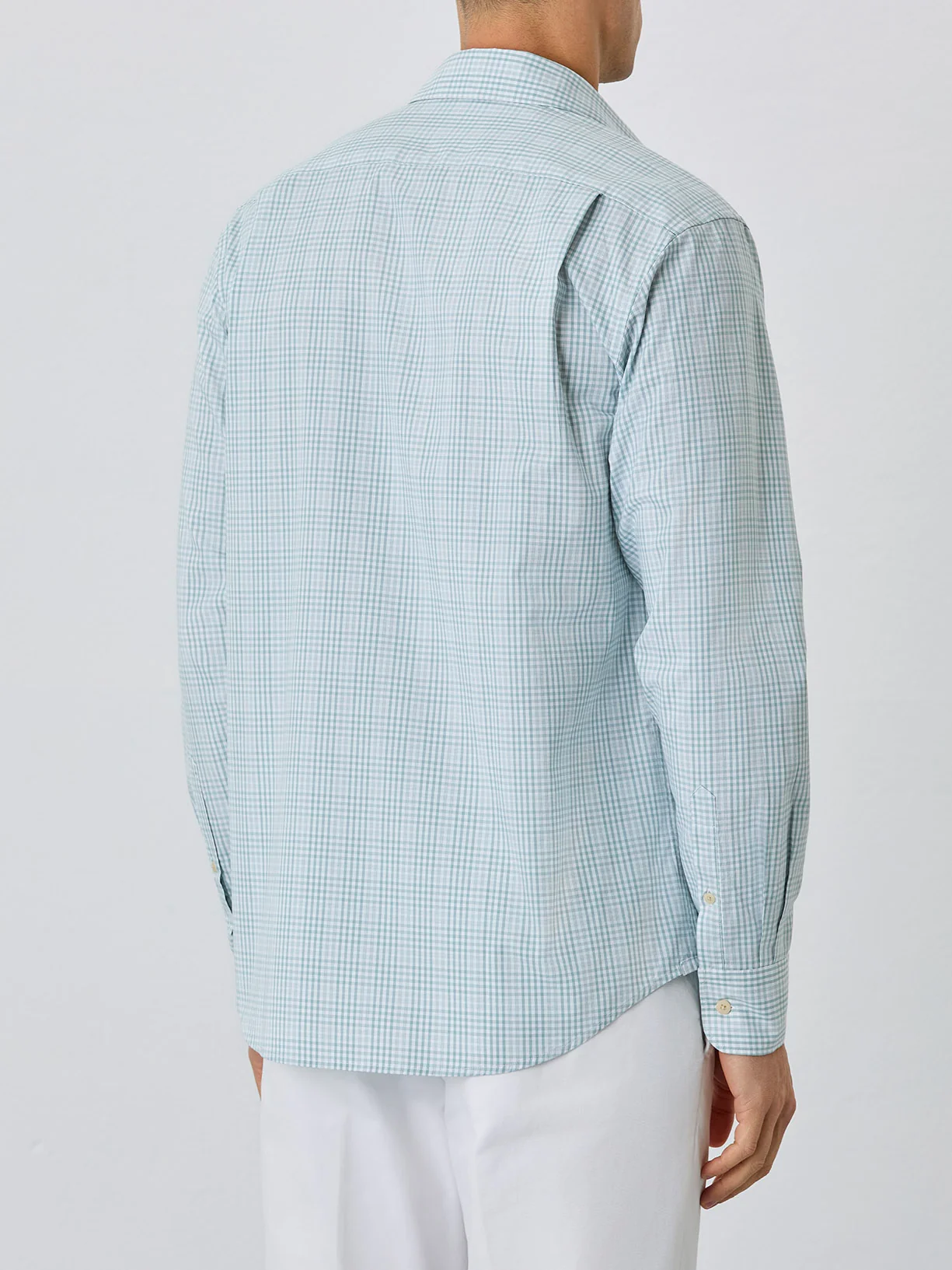 Camisa Regular Fit Com Colarinho Aberto Em Algodão BCI Com Xadrez - Image 3