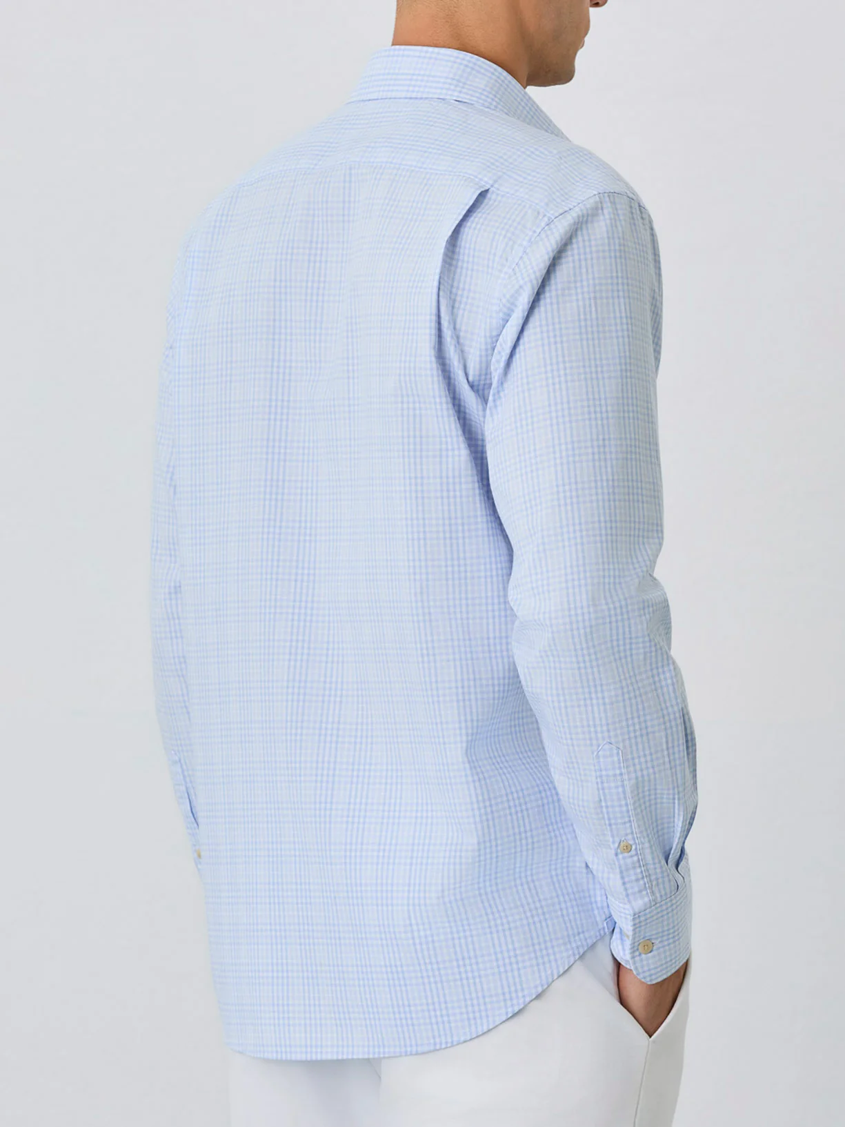Camisa Regular Fit Com Colarinho Aberto Em Algodão BCI Em Xadrez - Image 3