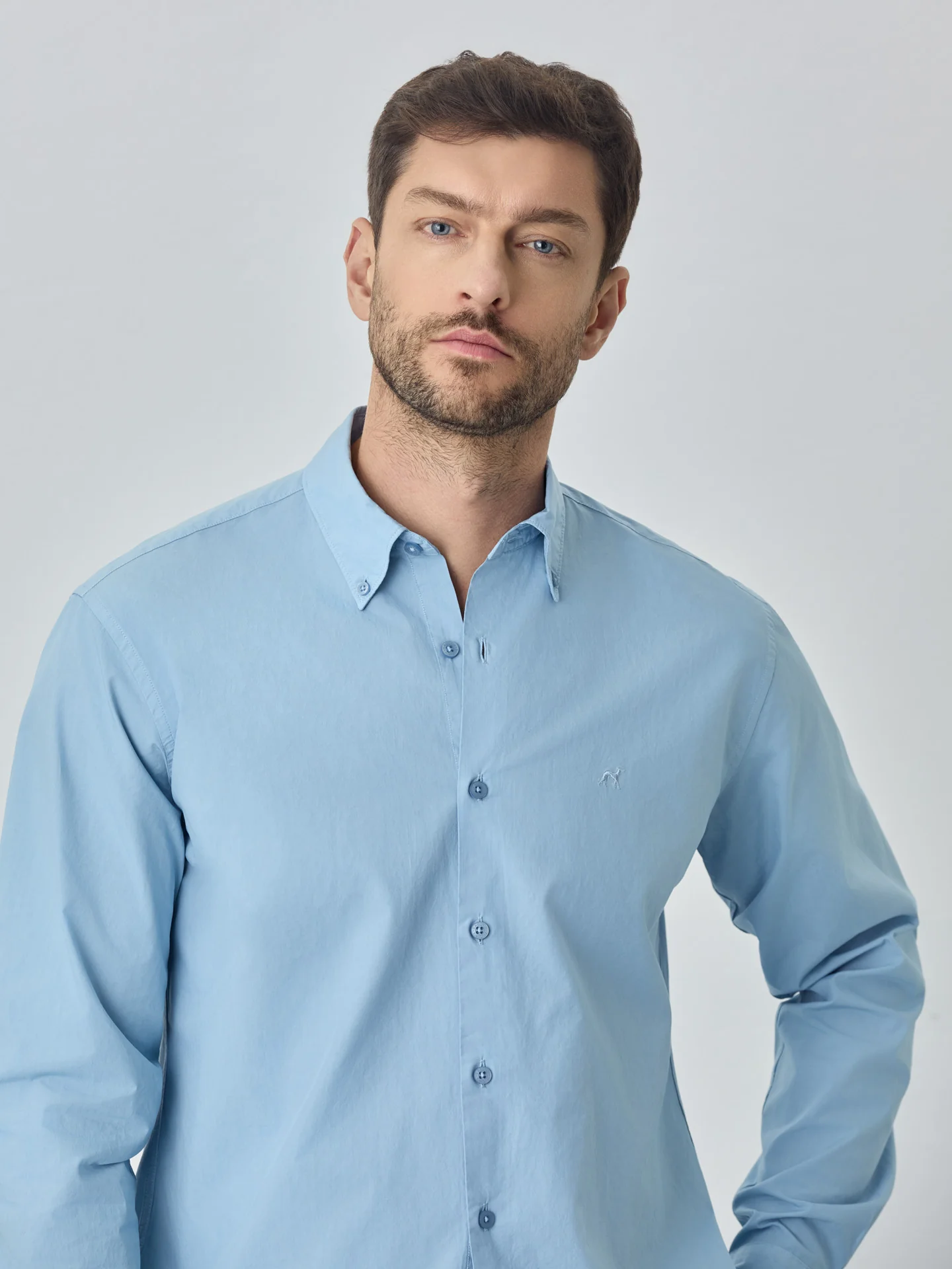 Camisa regular fit em popeline over dye - Image 5