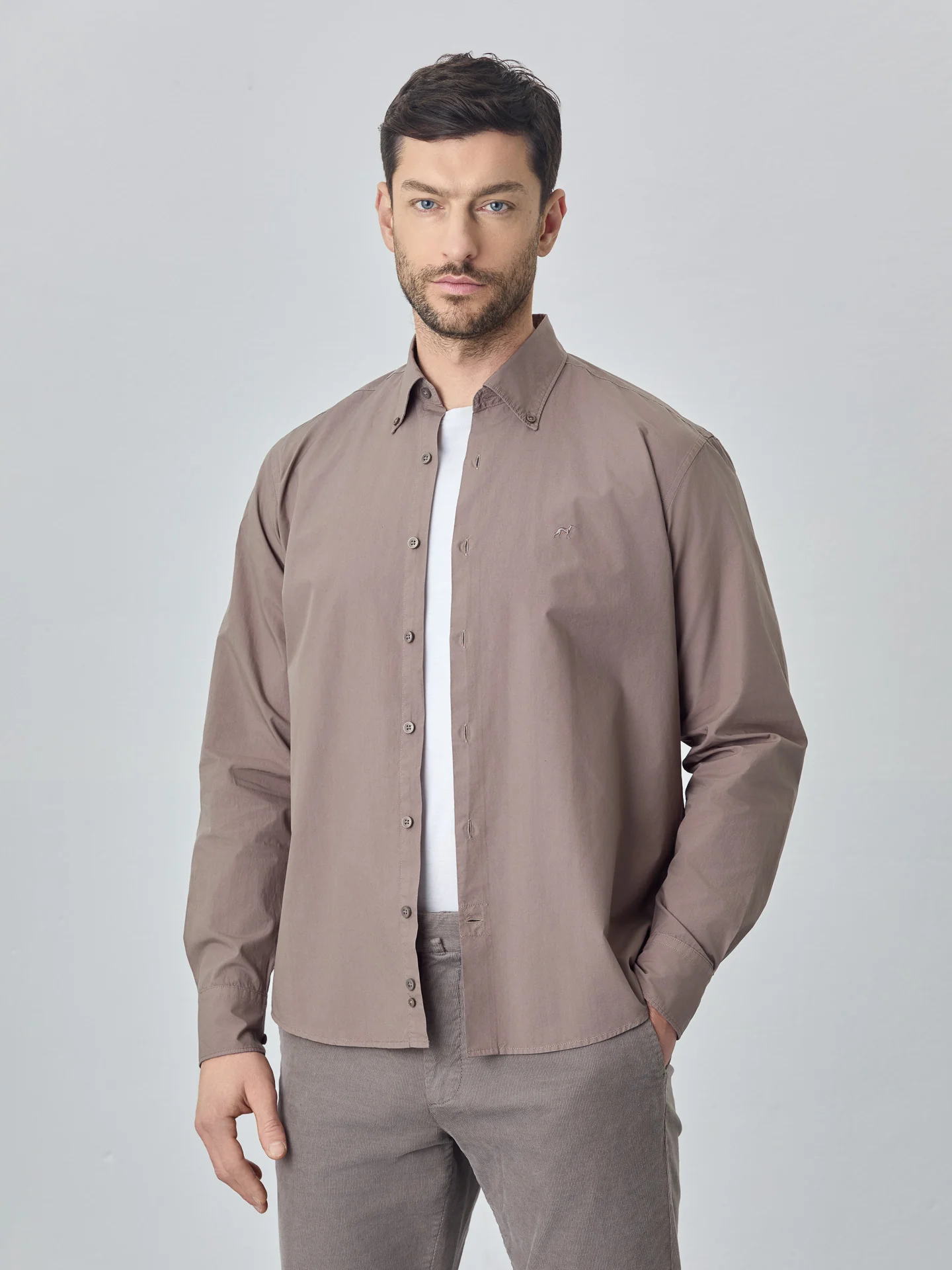 Camisa regular fit em popeline over dye - Image 7