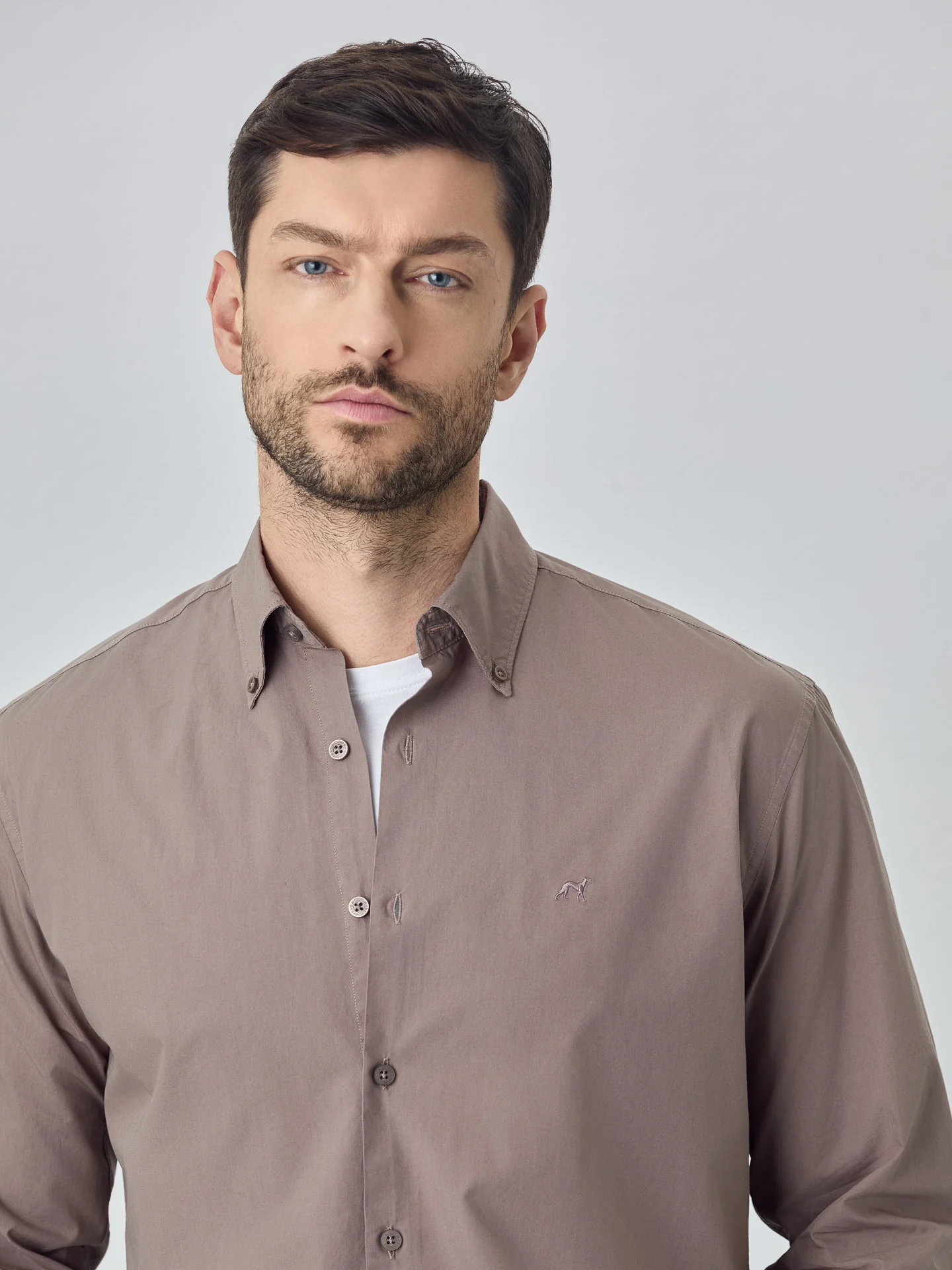 Camisa regular fit em popeline over dye - Image 8