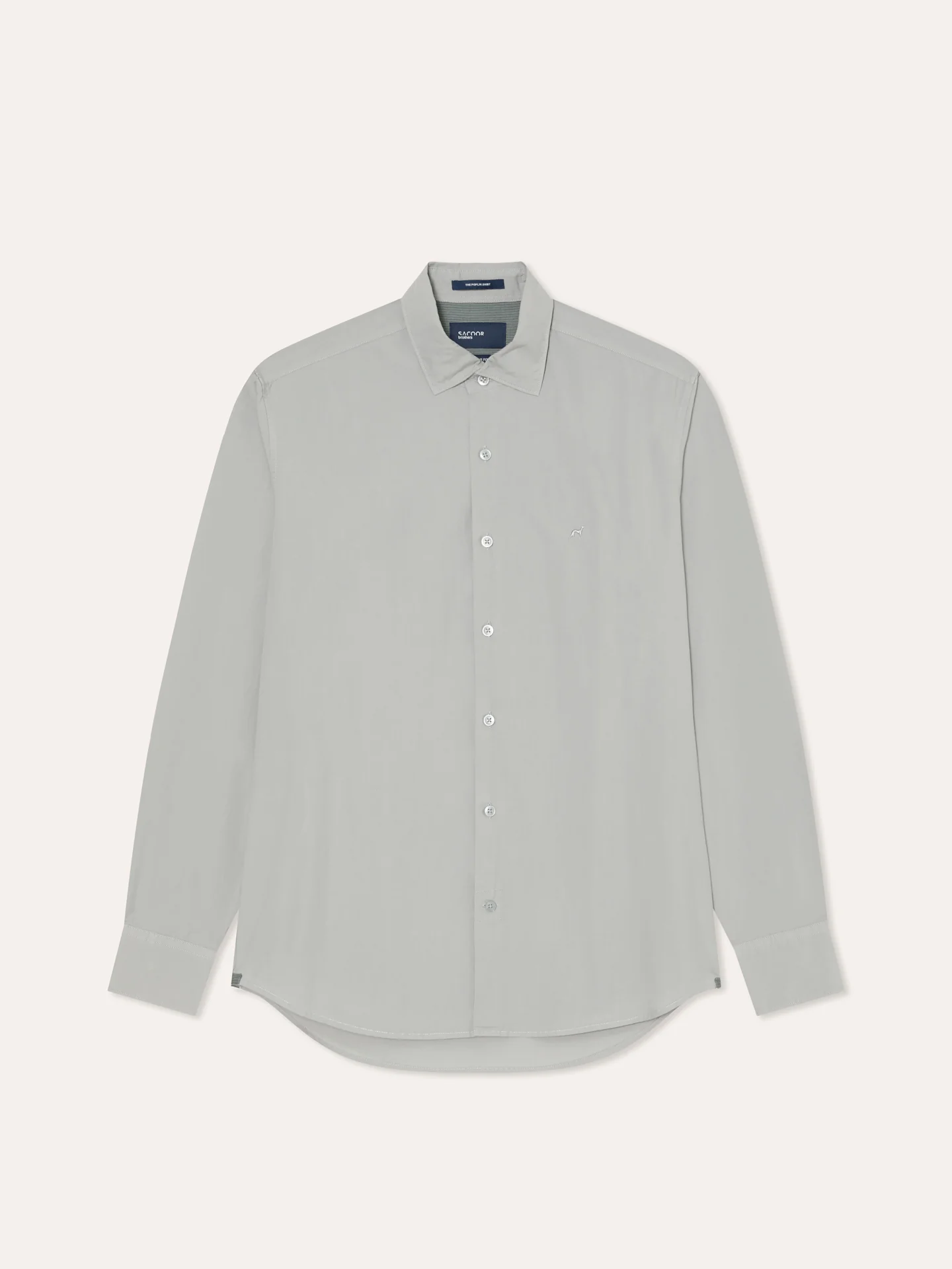 Camisa regular fit em popeline Overdye com colarinho aberto - Image 8