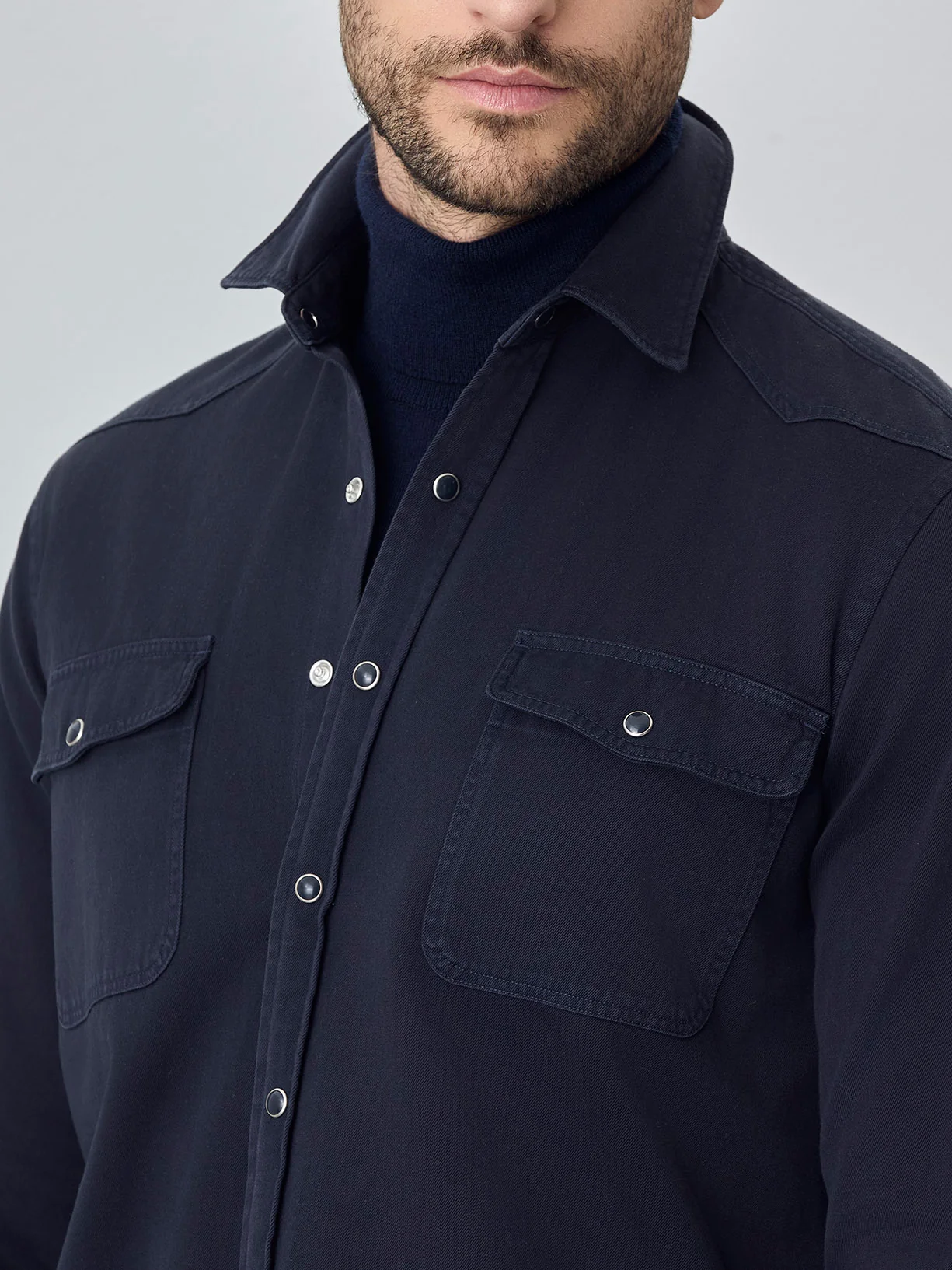 Camisa relaxed fit western em sarja - Image 2