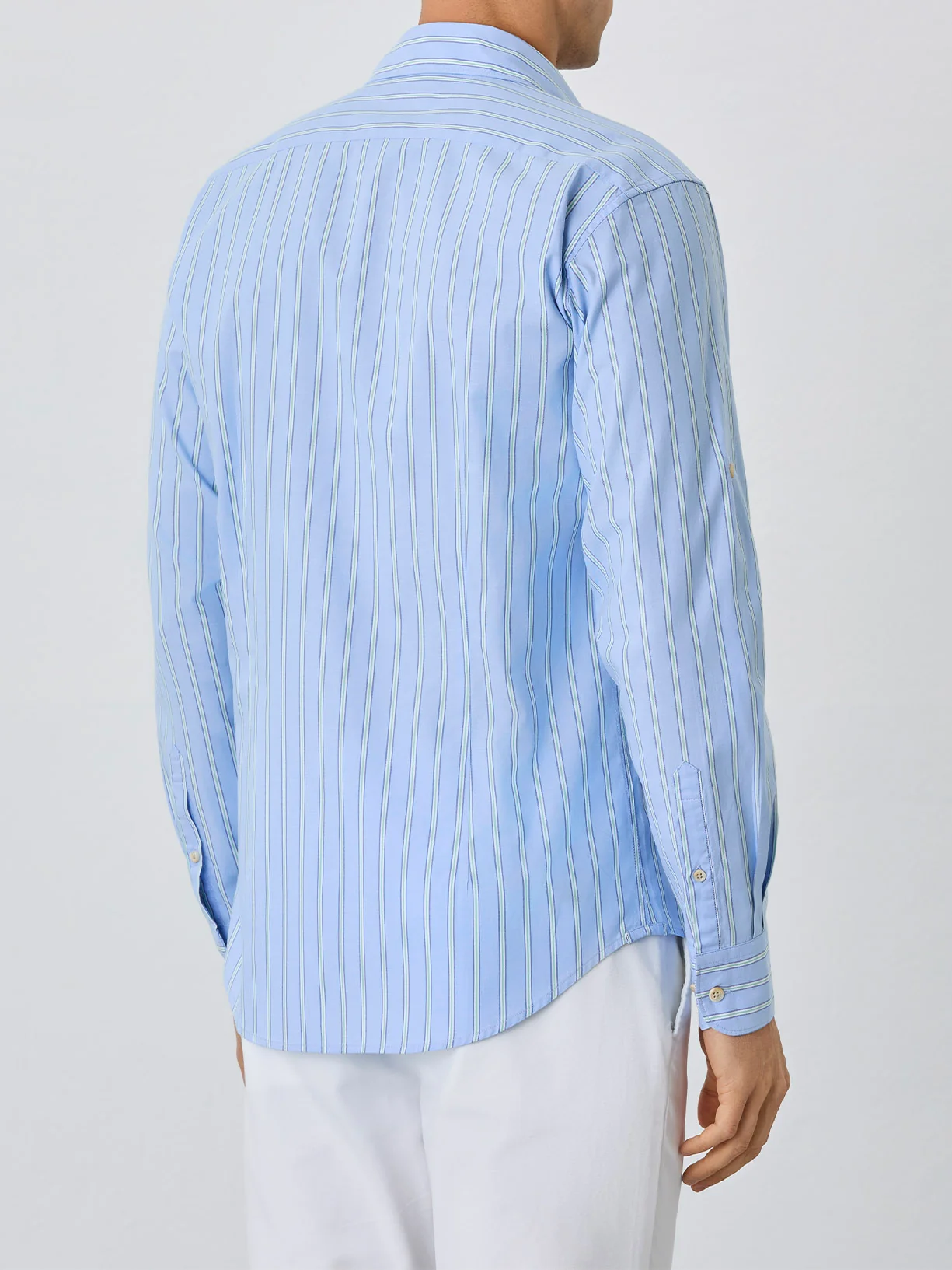 Camisa Slim Fit Com Bolso No Peito Em Algodão BCI Com Riscas - Image 3