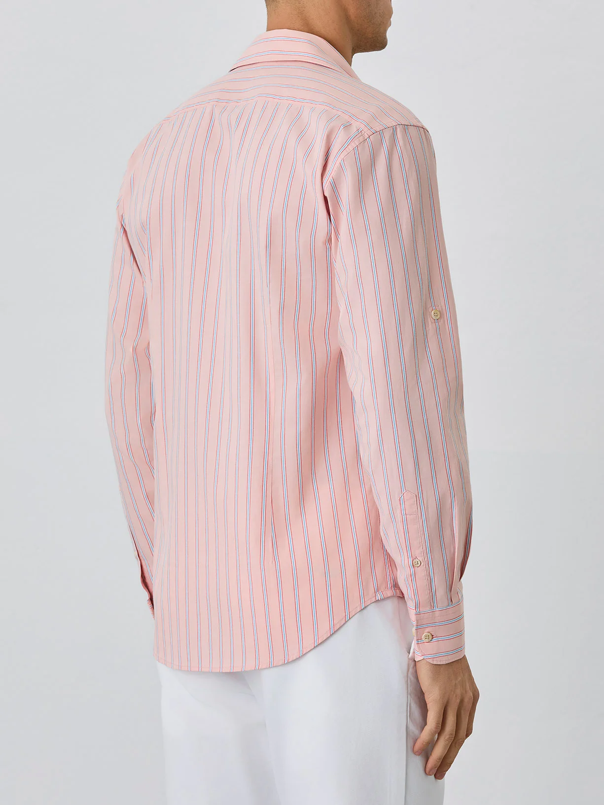 Camisa Slim Fit Com Bolso No Peito Em Algodão BCI Em Riscas - Image 3