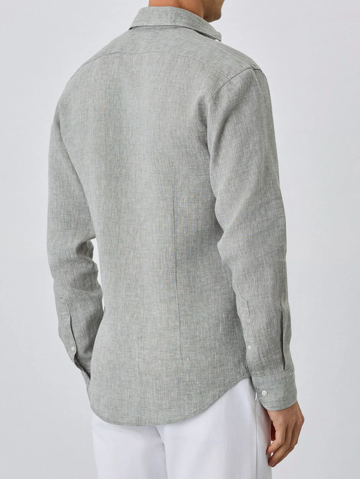 Camisa Slim Fit Com Colarinho Bristol Em Linho - Image 3