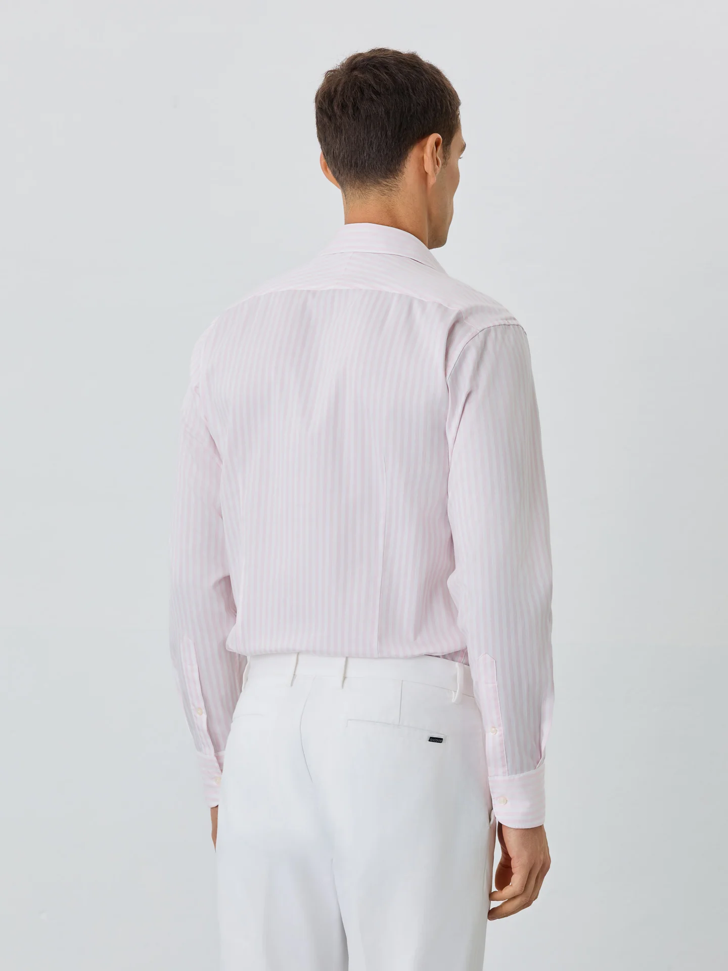 Camisa Slim Fit Com Colarinho Dublin Em Algodão Com Riscas - Image 3