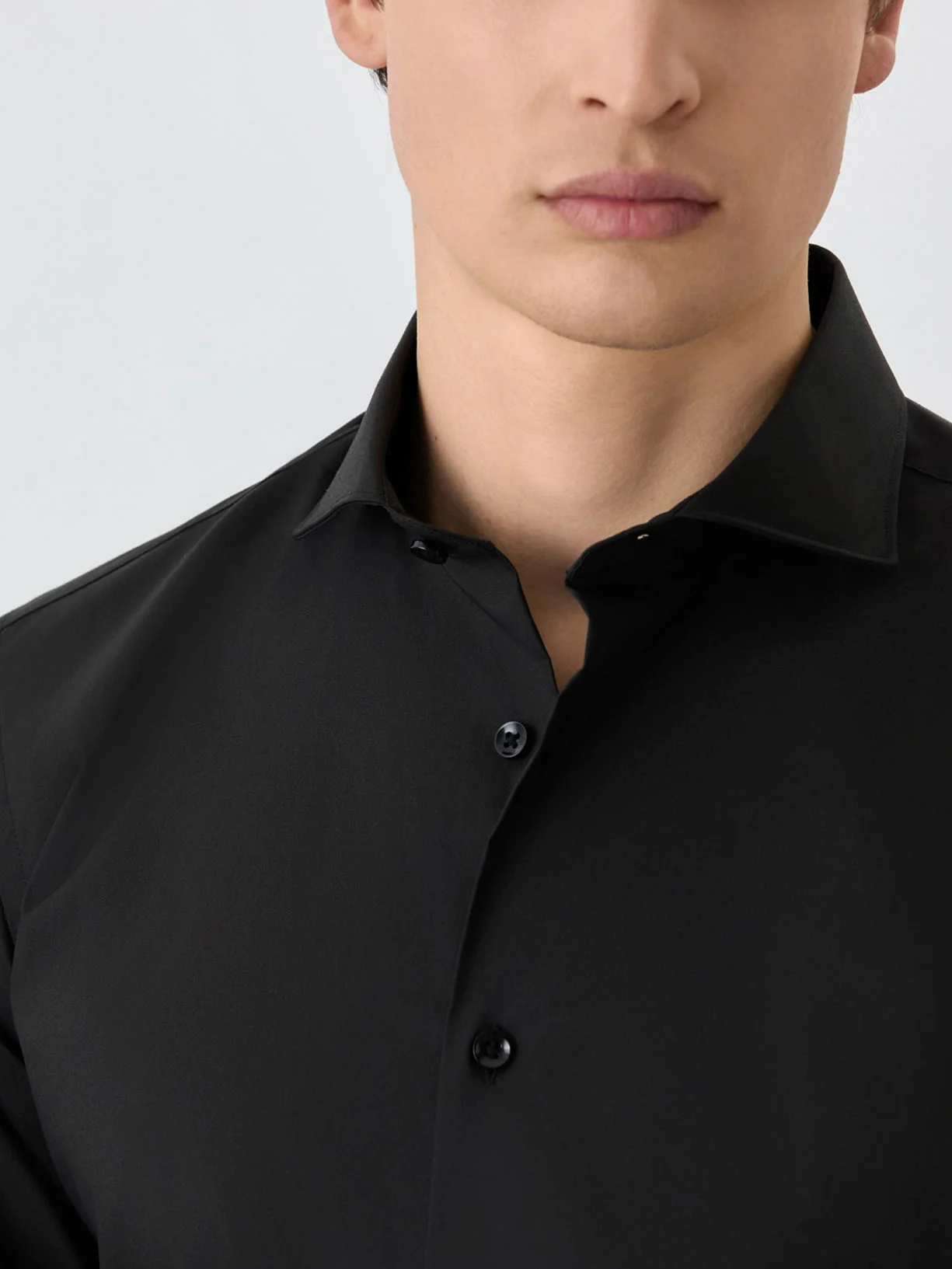 Camisa Slim Fit Com Colarinho Dublin Em Mistura De Algodão - Image 2