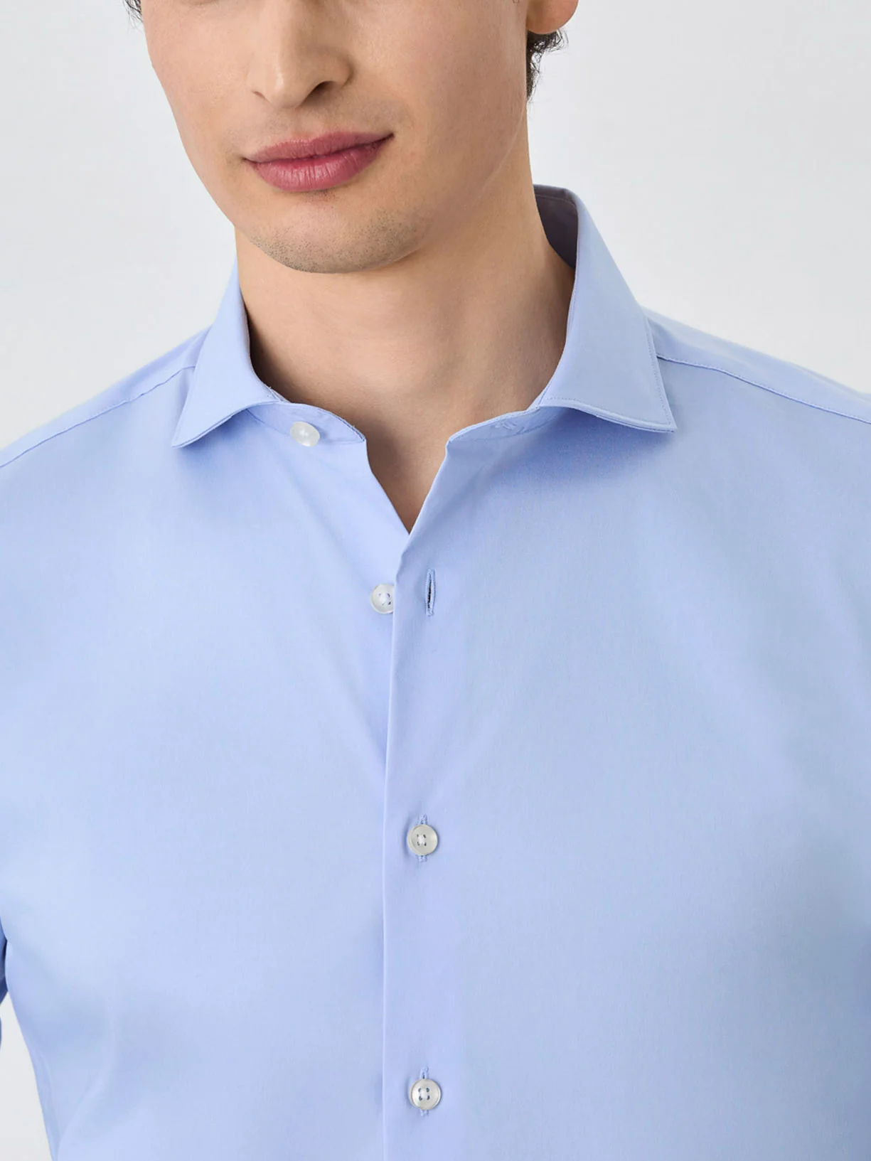 Camisa Slim Fit Com Colarinho Dublin Em Mistura De Algodão - Image 5