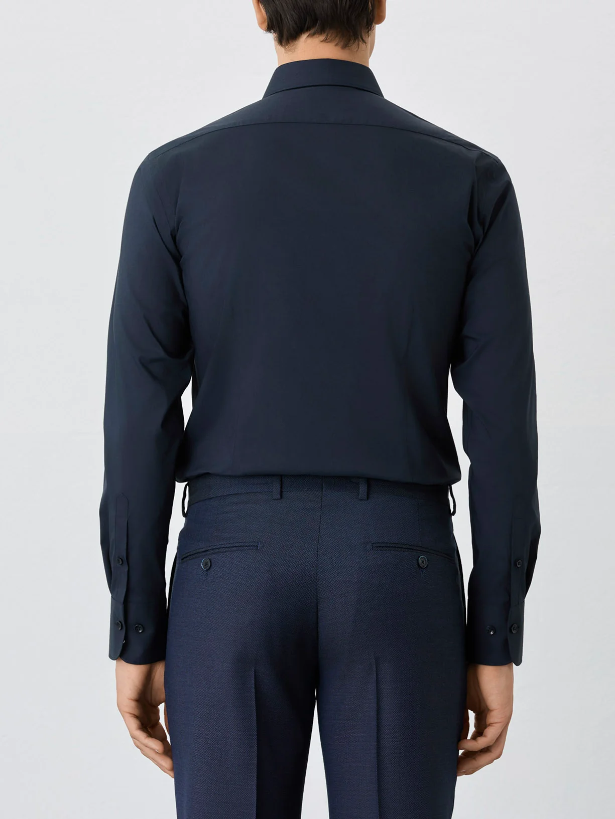 Camisa Slim Fit Com Colarinho Dublin Em Mistura De Algodão - Image 9