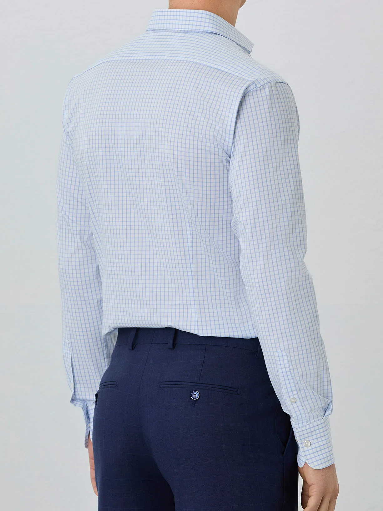 Camisa Slim Fit Com Colarinho Dublin Em Mistura De Algodão Com Xadrez - Image 3