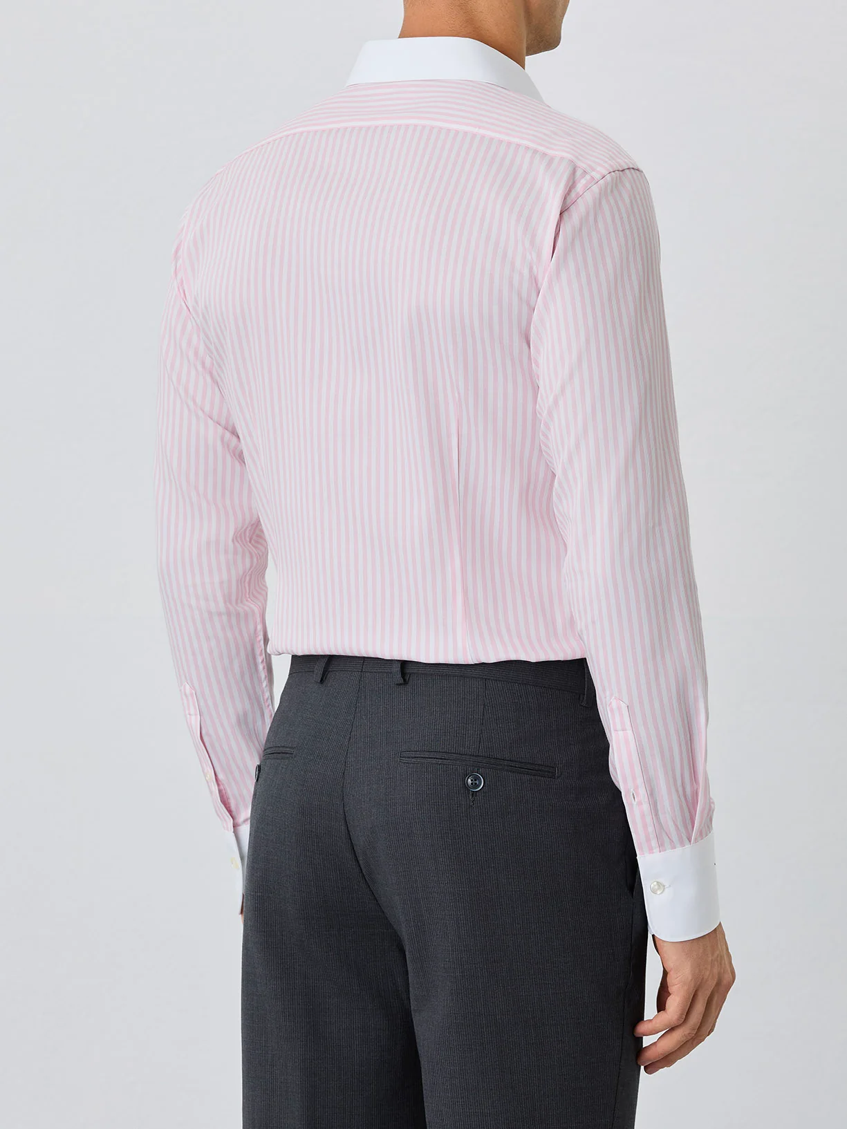 Camisa Slim Fit Com Colarinho Manchester Em Algodão BCI Em Riscas - Image 3