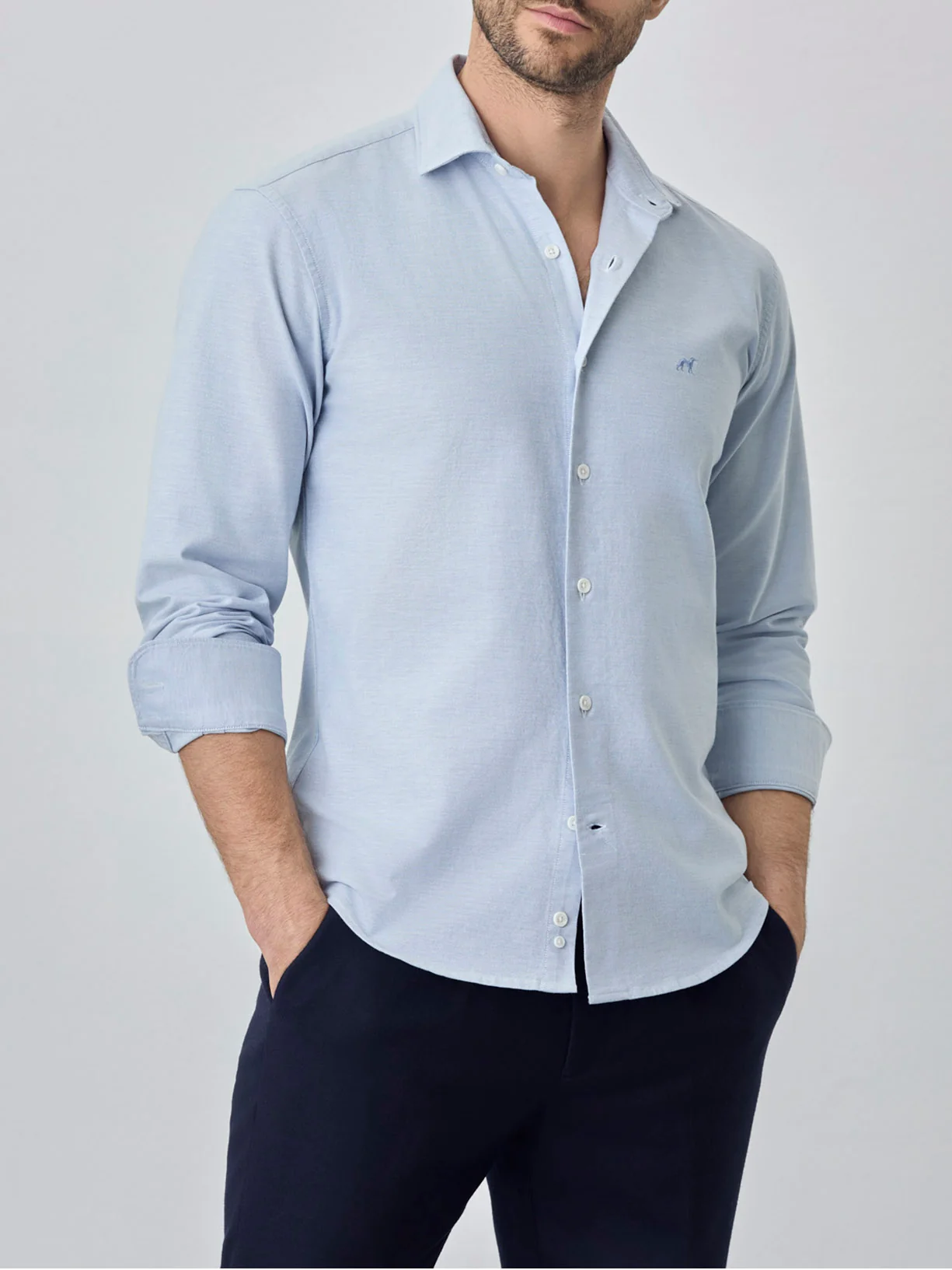 Camisa slim fit de oxfort