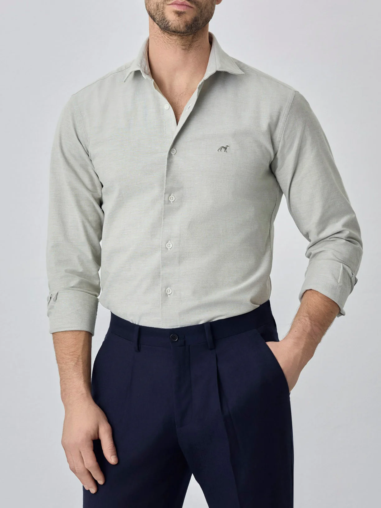Camisa slim fit de oxfort - Image 8