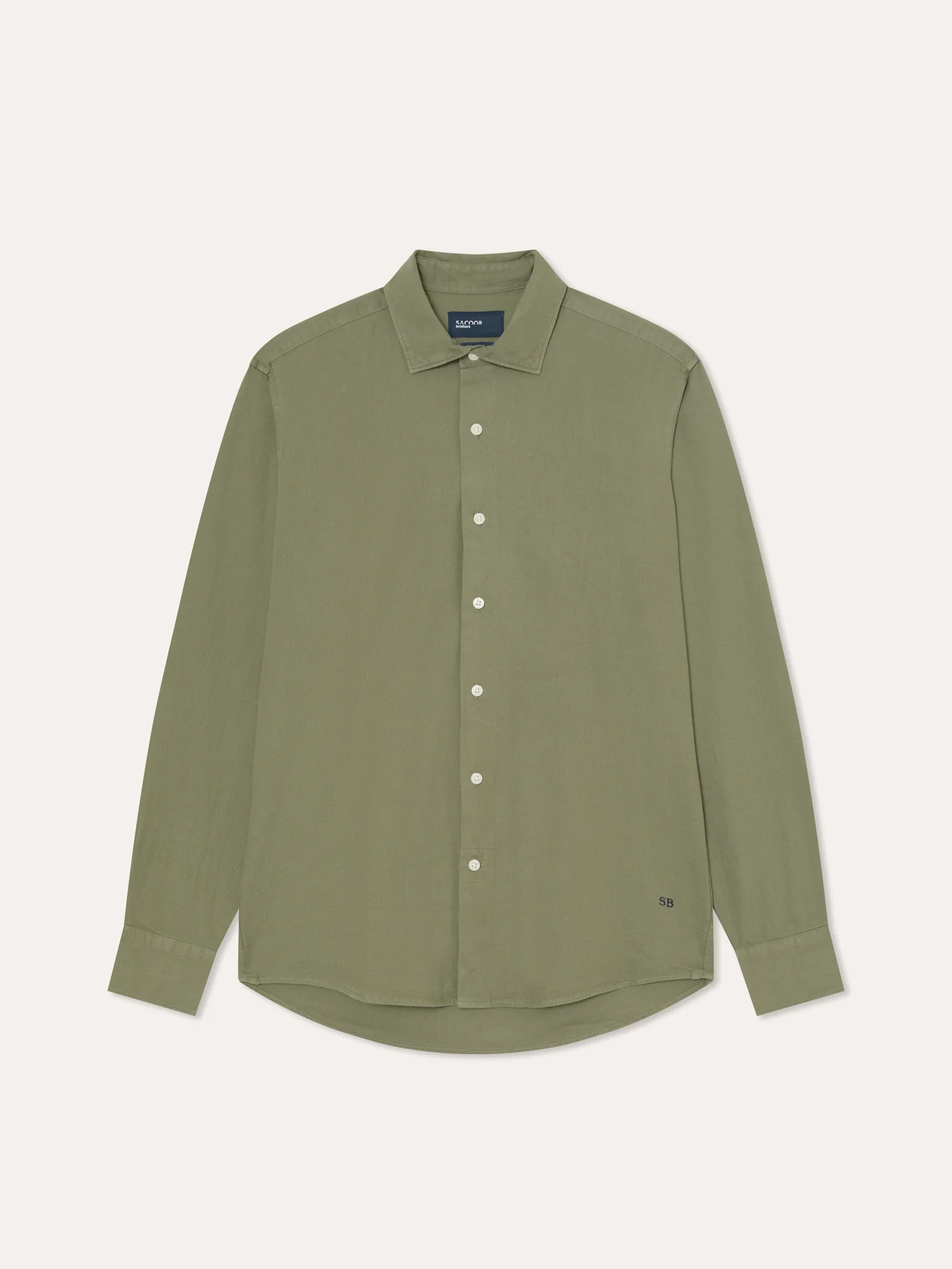 Camisa slim fit em estrutura piqué garment dye com colarinho aberto - Image 12