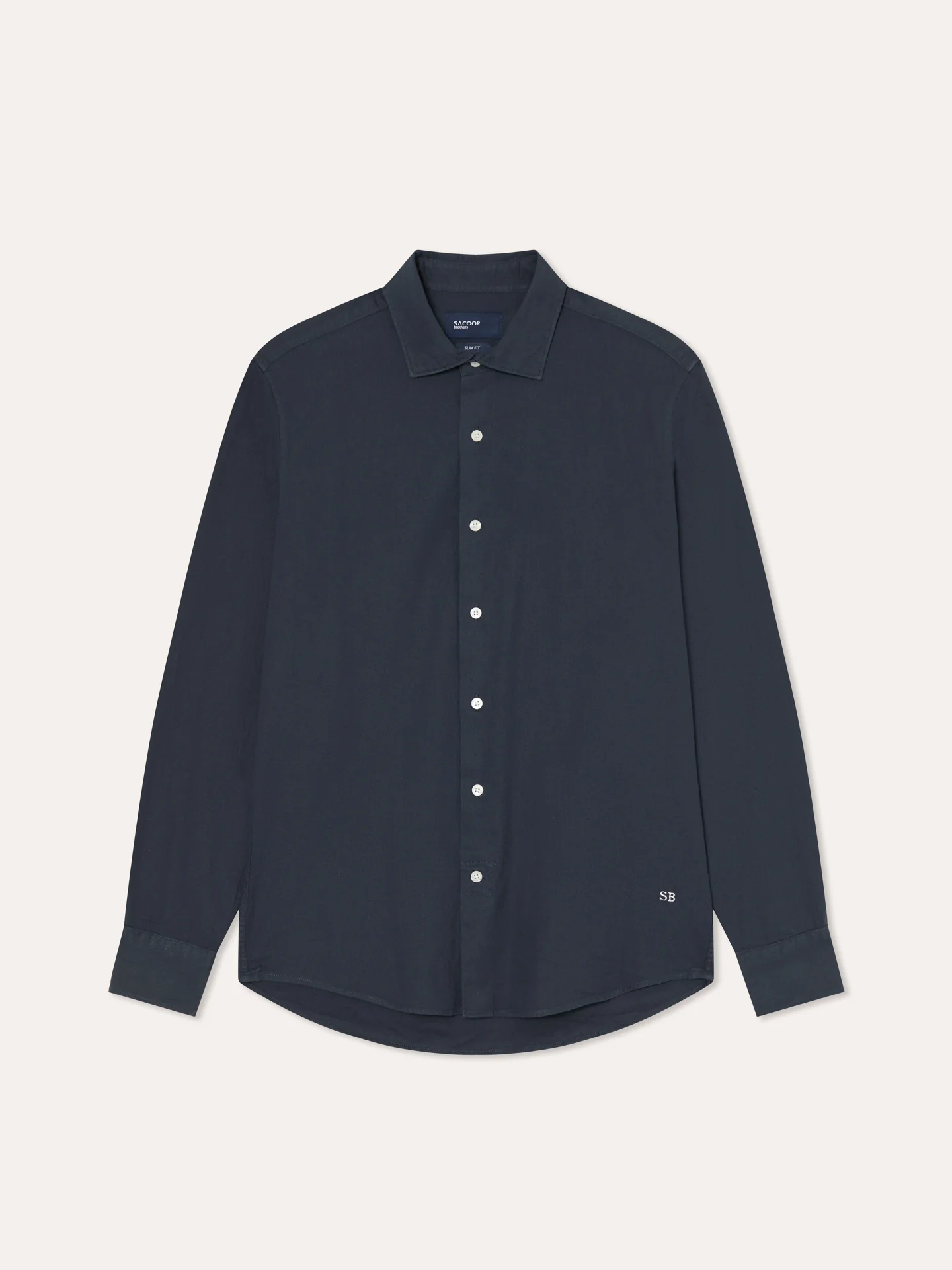 Camisa slim fit em estrutura piqué garment dye com colarinho aberto - Image 6