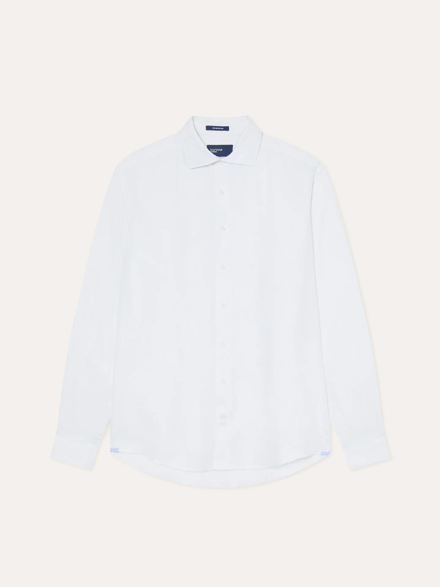 Camisa slim fit em linho de espinha com colarinho Newport - Image 4