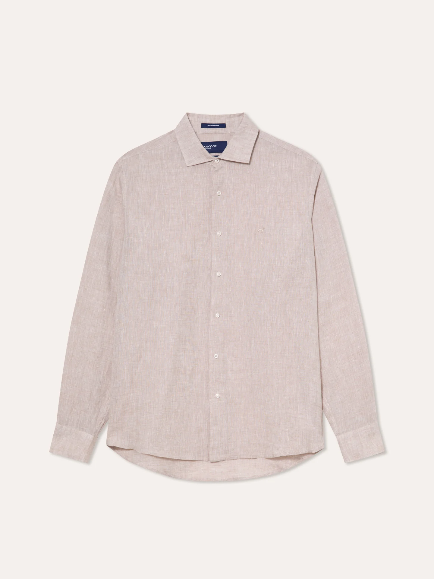 Camisa slim fit em linho liso com colarinho aberto - Image 12