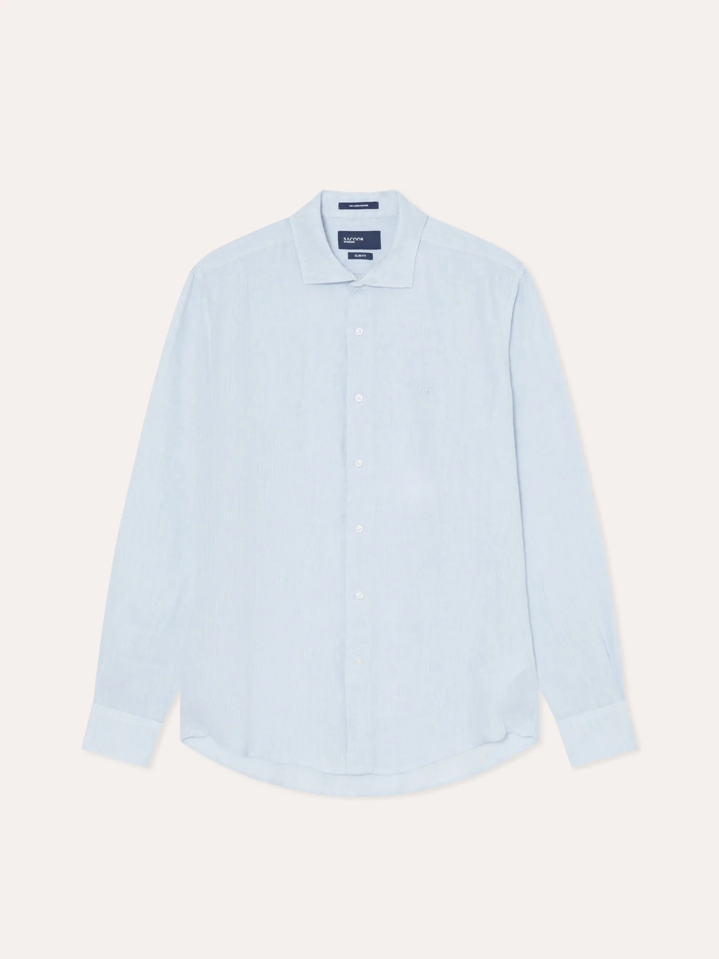 Camisa slim fit em linho liso com colarinho aberto - Image 16