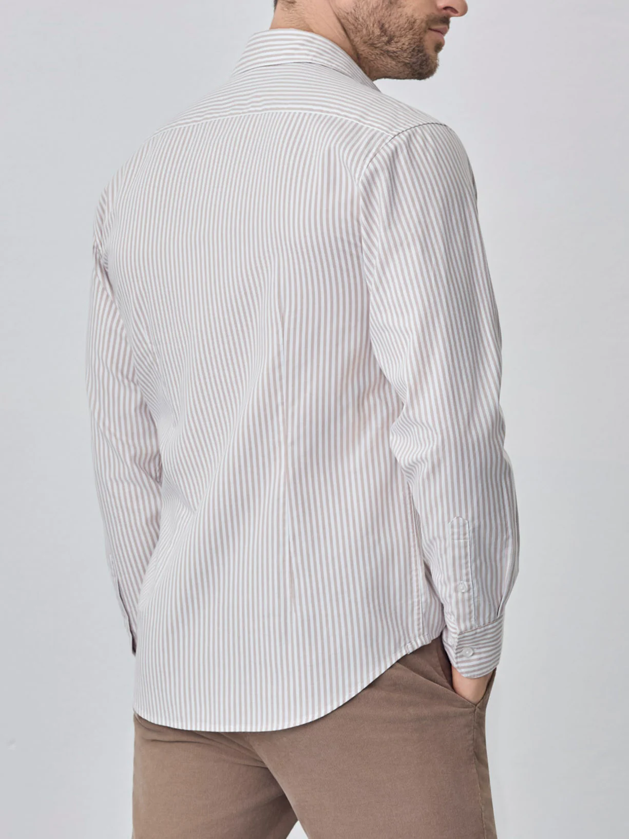 Camisa slim fit em oxford riscas de algodão 100% bci - Image 3