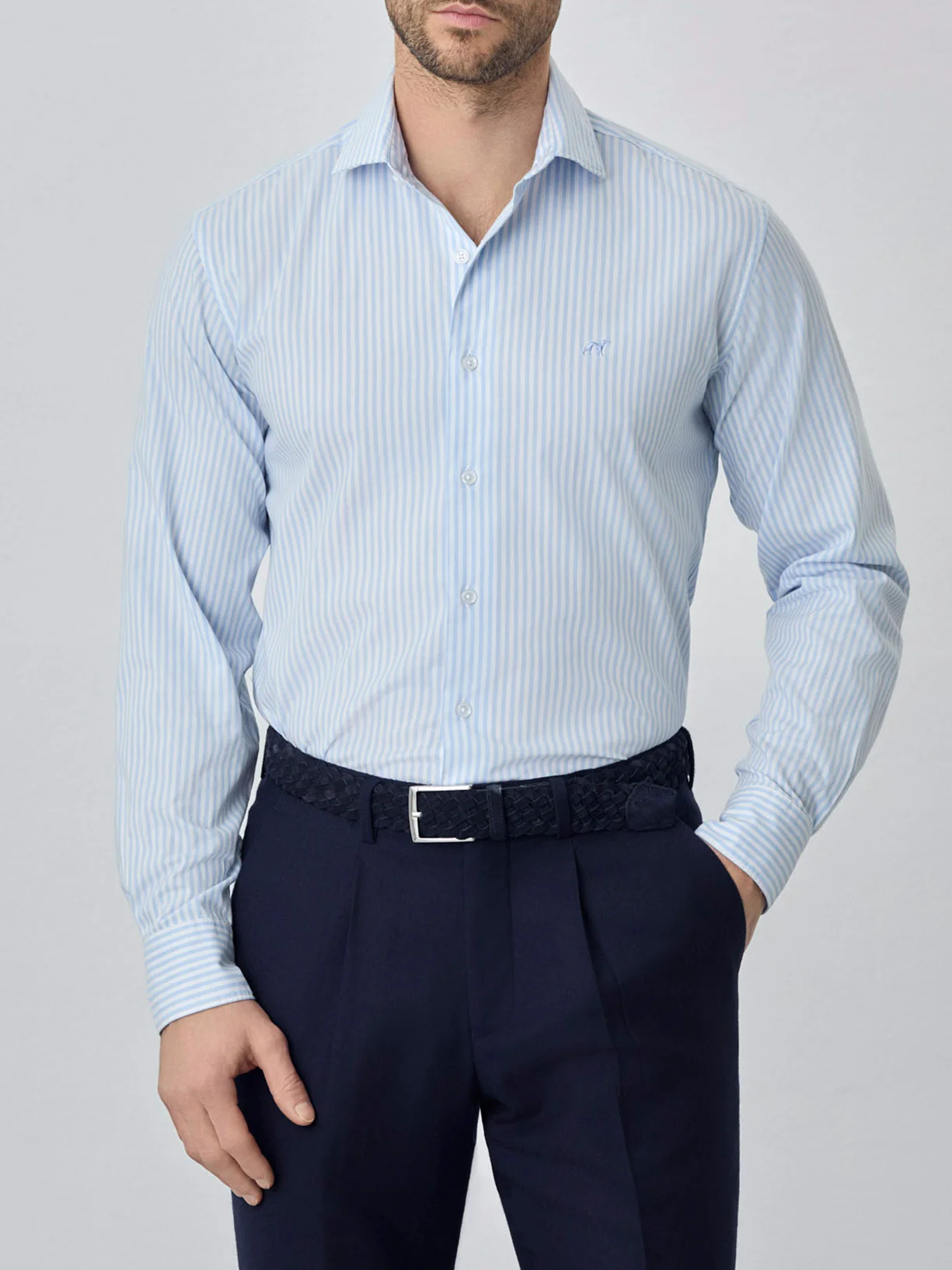 Camisa slim fit em oxford riscas de algodão 100% bci - Image 2
