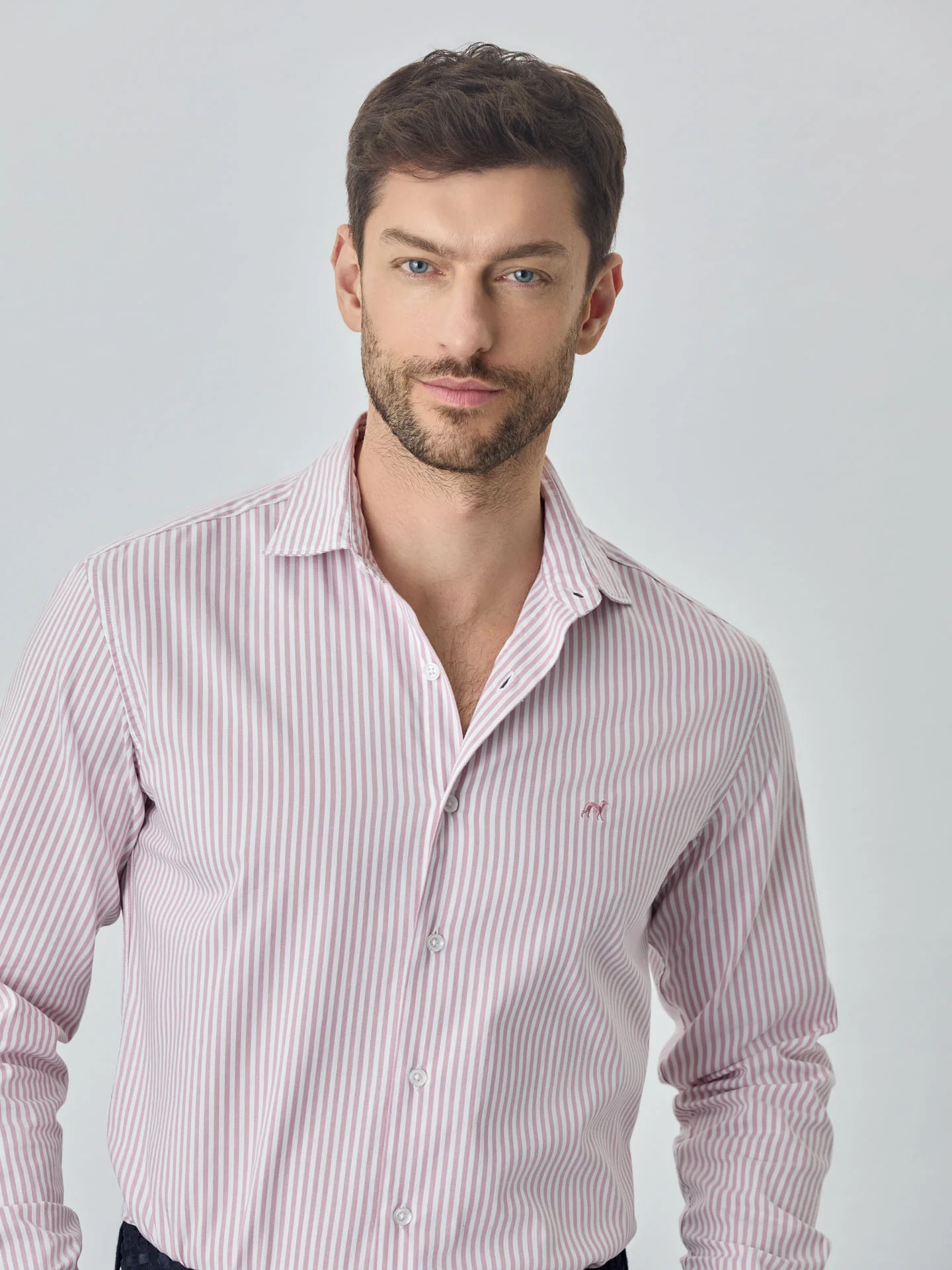 Camisa slim fit em oxford riscas de algodão 100% bci - Image 2