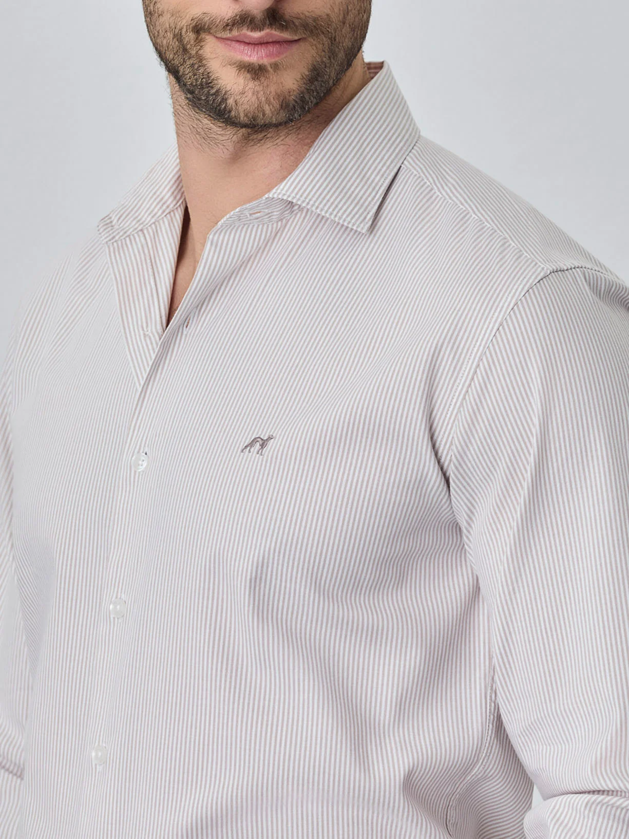 Camisa slim fit em oxford riscas de algodão 100% bci - Image 2