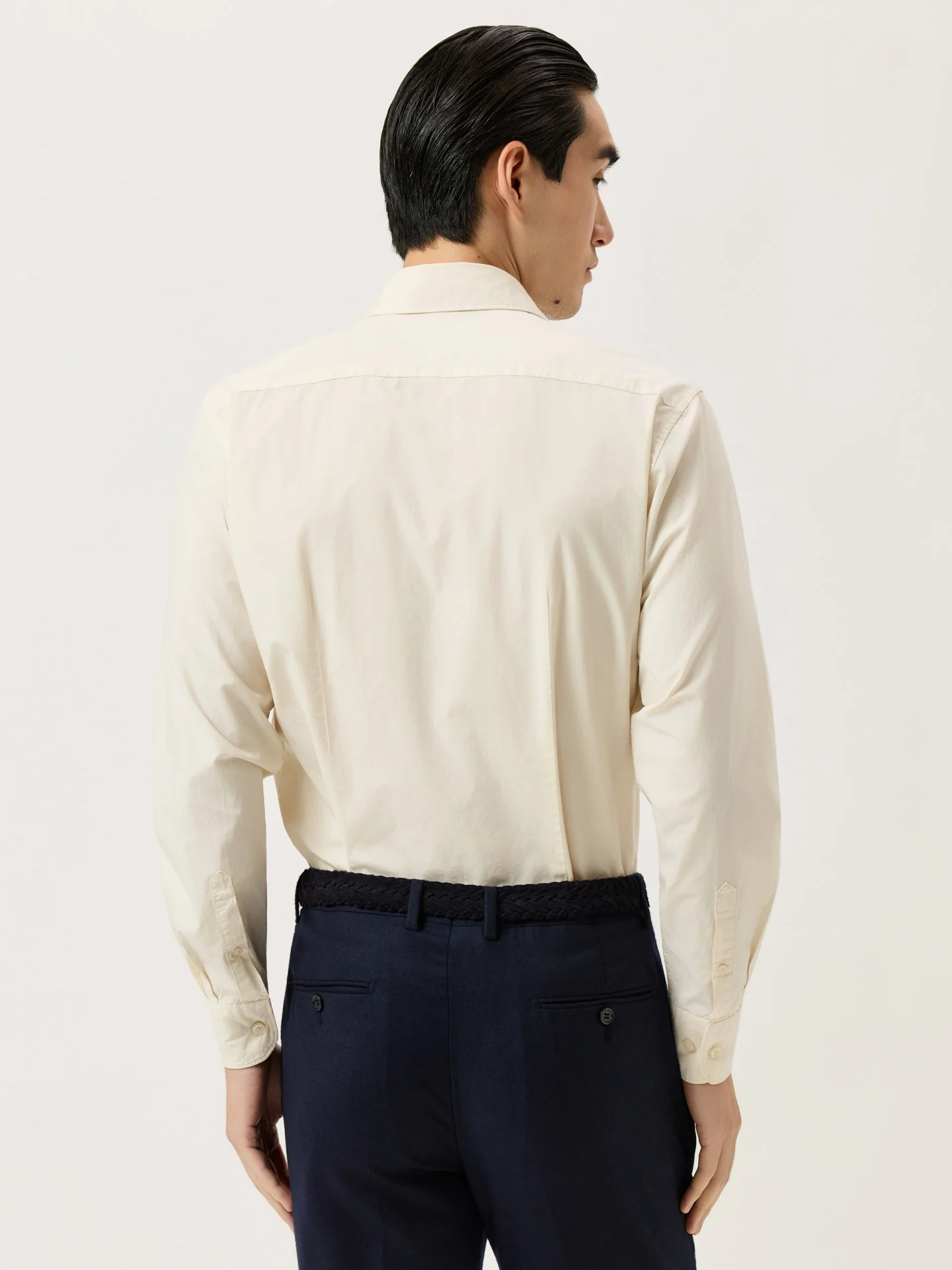 Camisa Slim Fit em Popeline Overdye com Colarinho Aberto - Image 15