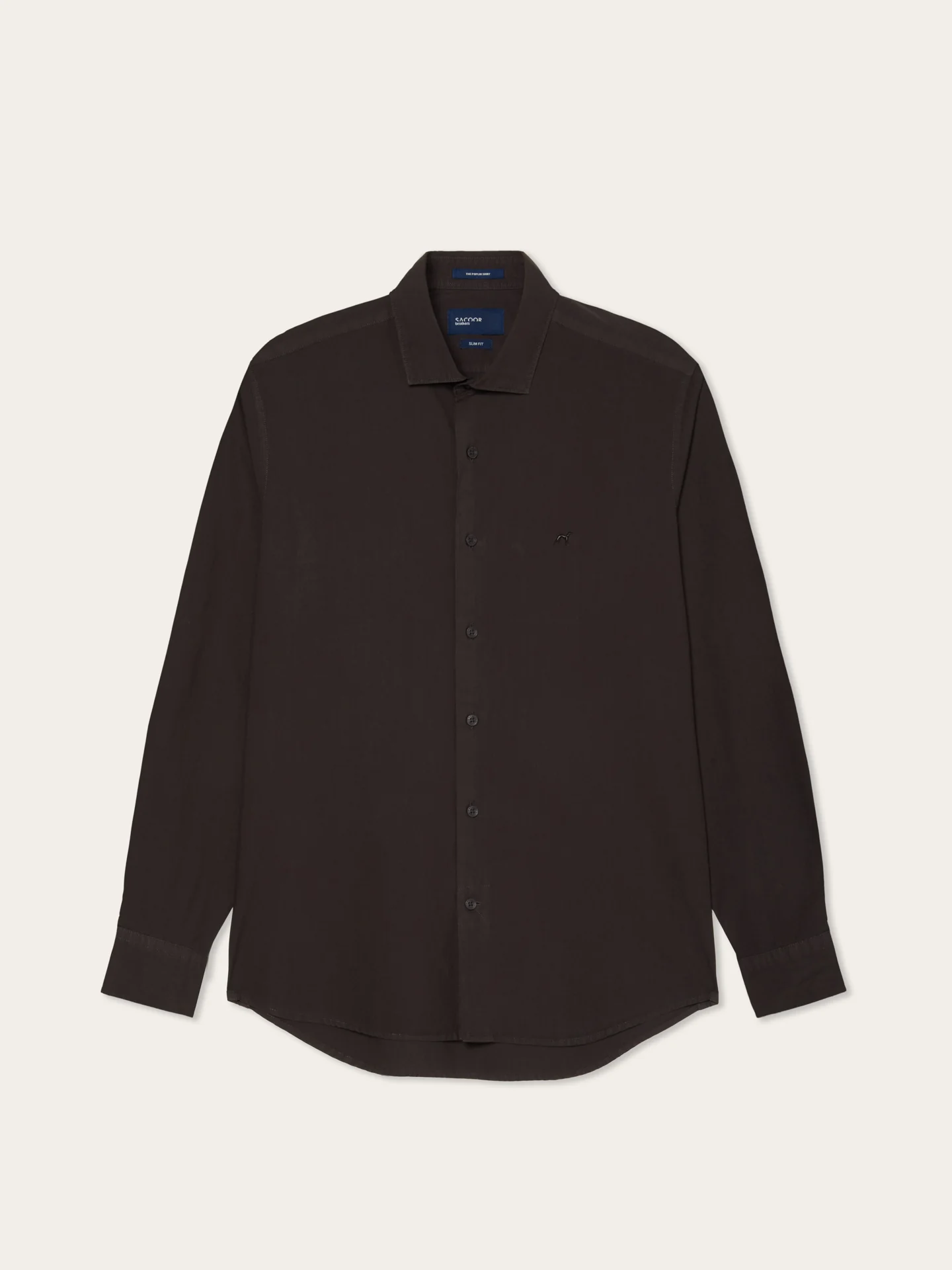 Camisa Slim Fit em Popeline Overdye com Colarinho Aberto - Image 8
