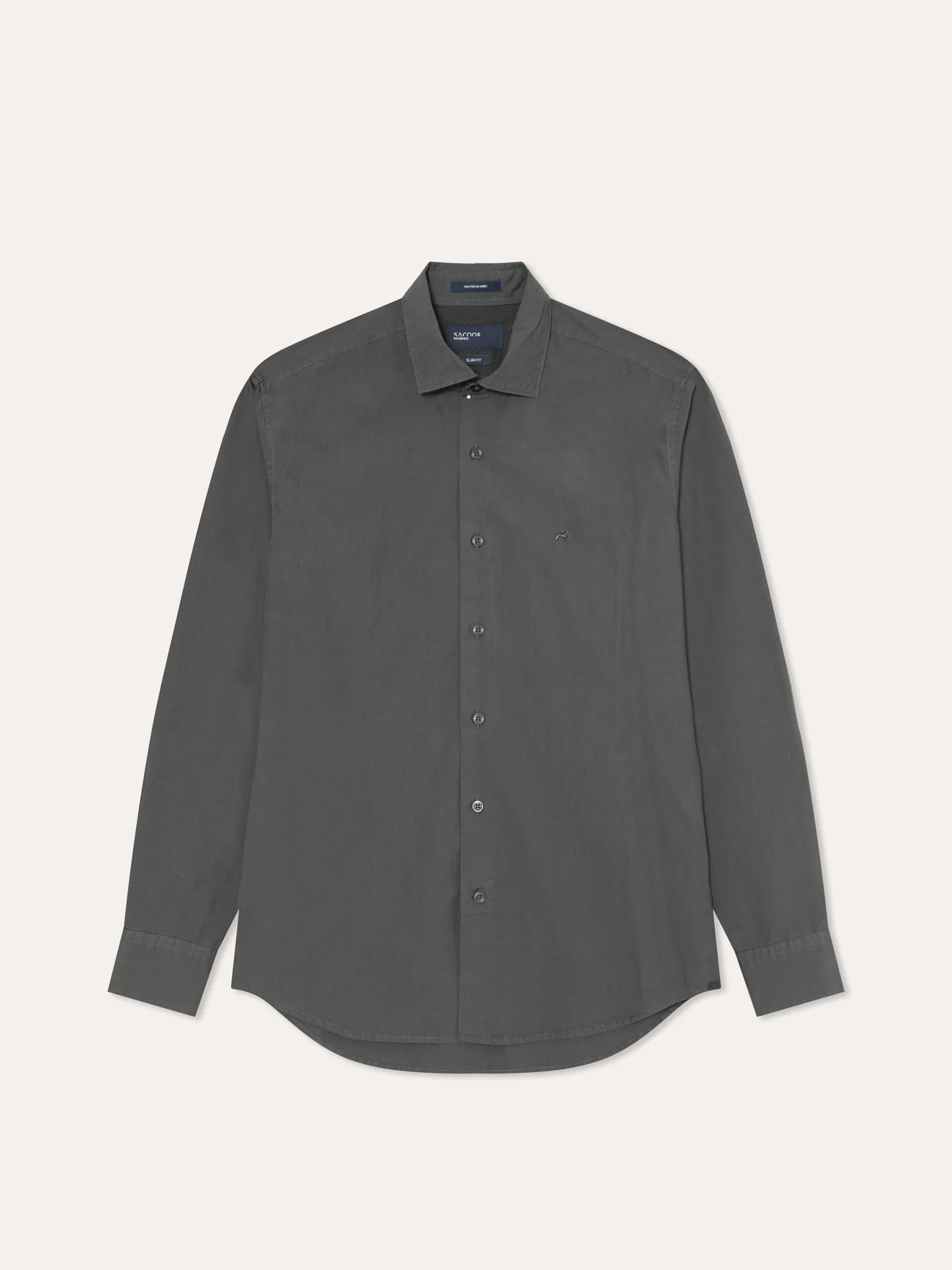 Camisa slim fit em popeline Overdye com colarinho aberto - Image 16