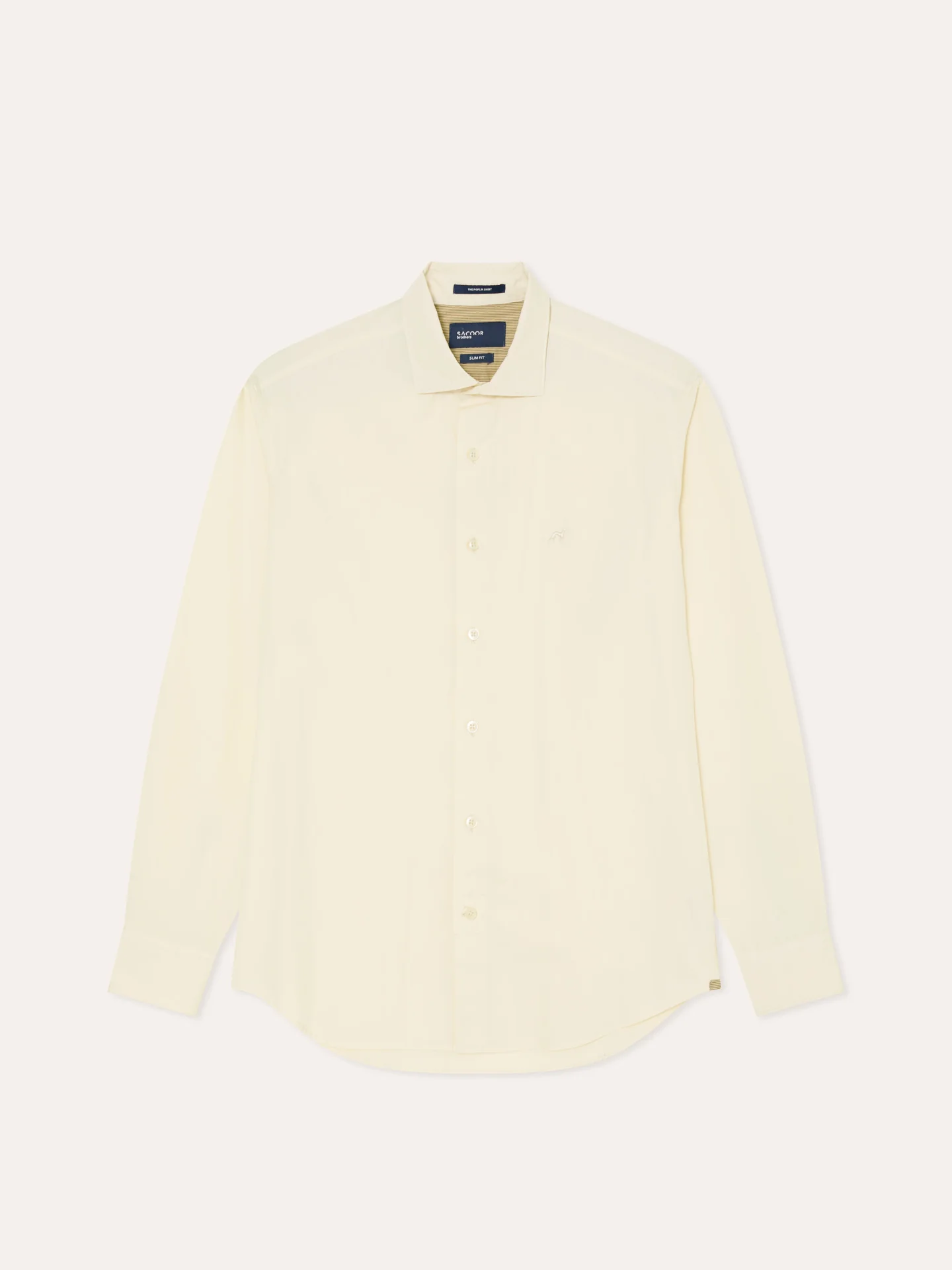 Camisa slim fit em popeline Overdye com colarinho aberto - Image 20