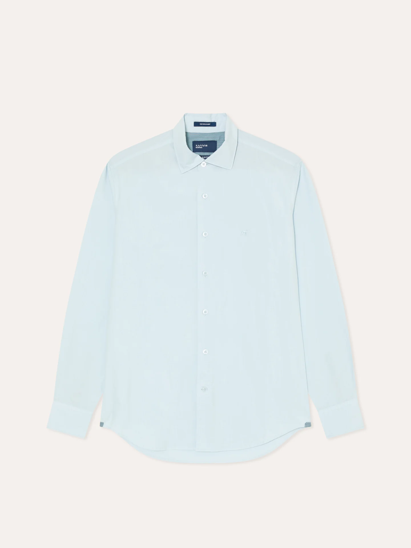 Camisa slim fit em popeline Overdye com colarinho aberto - Image 26
