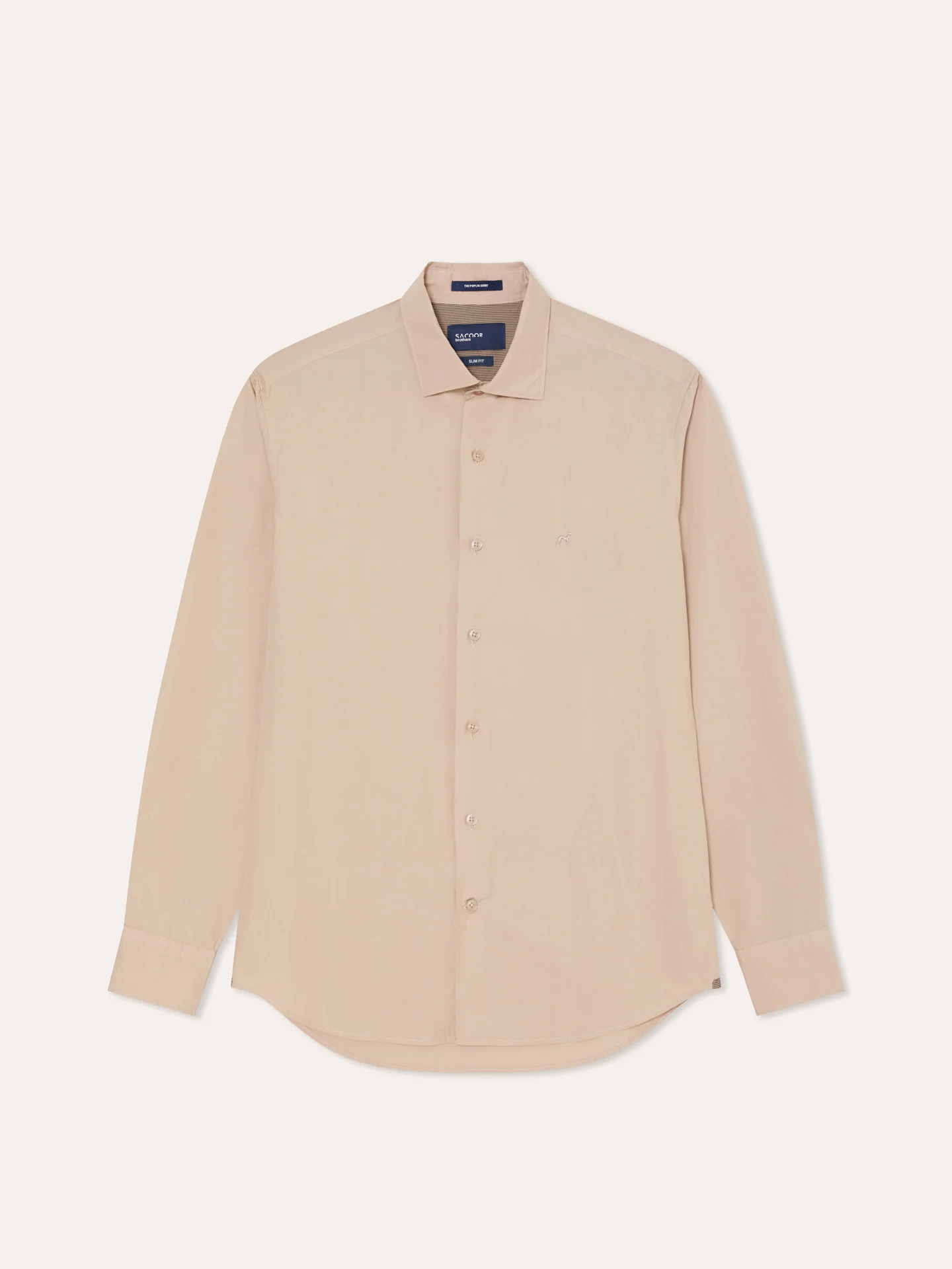Camisa slim fit em popeline Overdye com colarinho aberto - Image 38